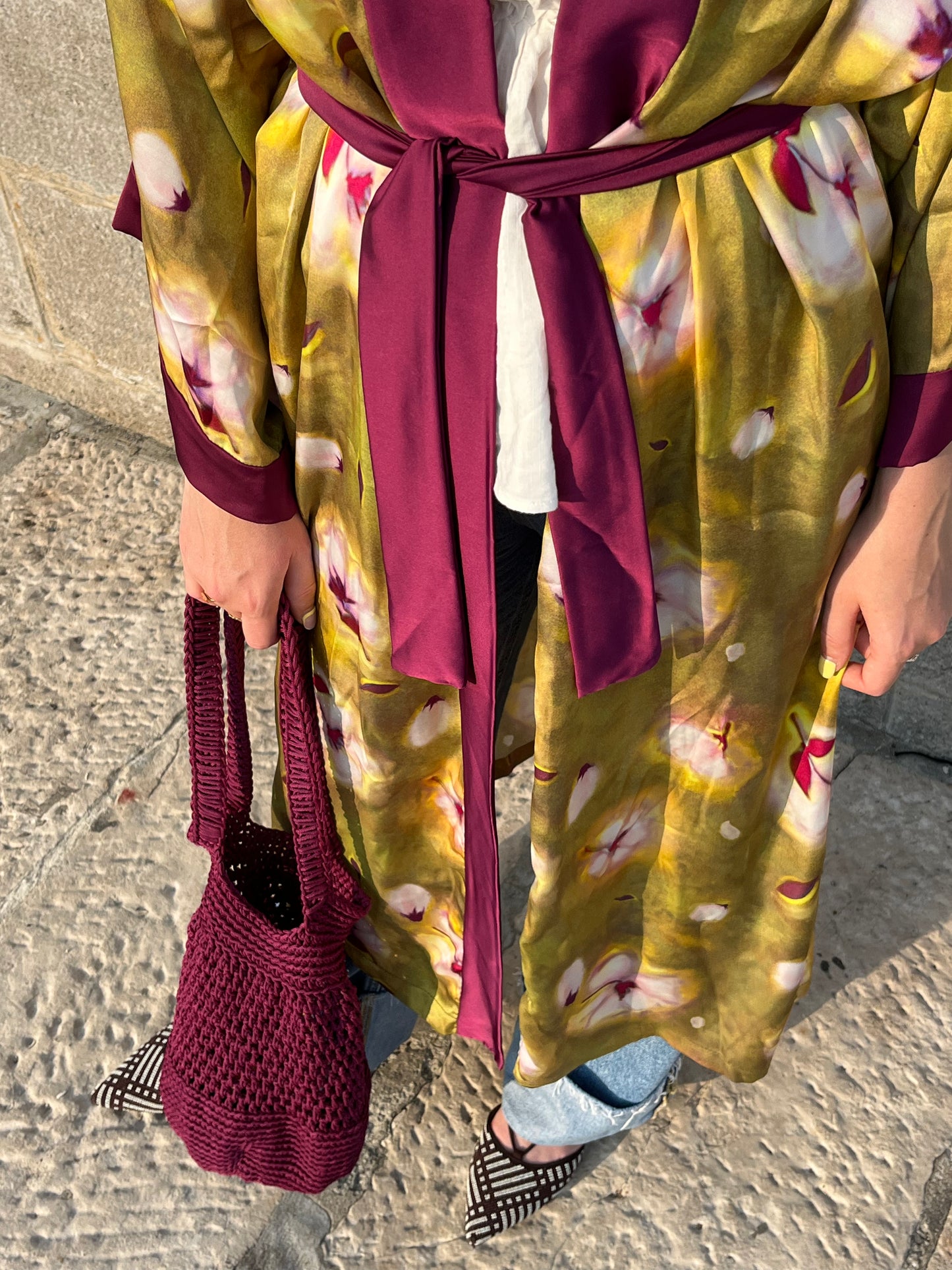 Kimono lungo in viscosa