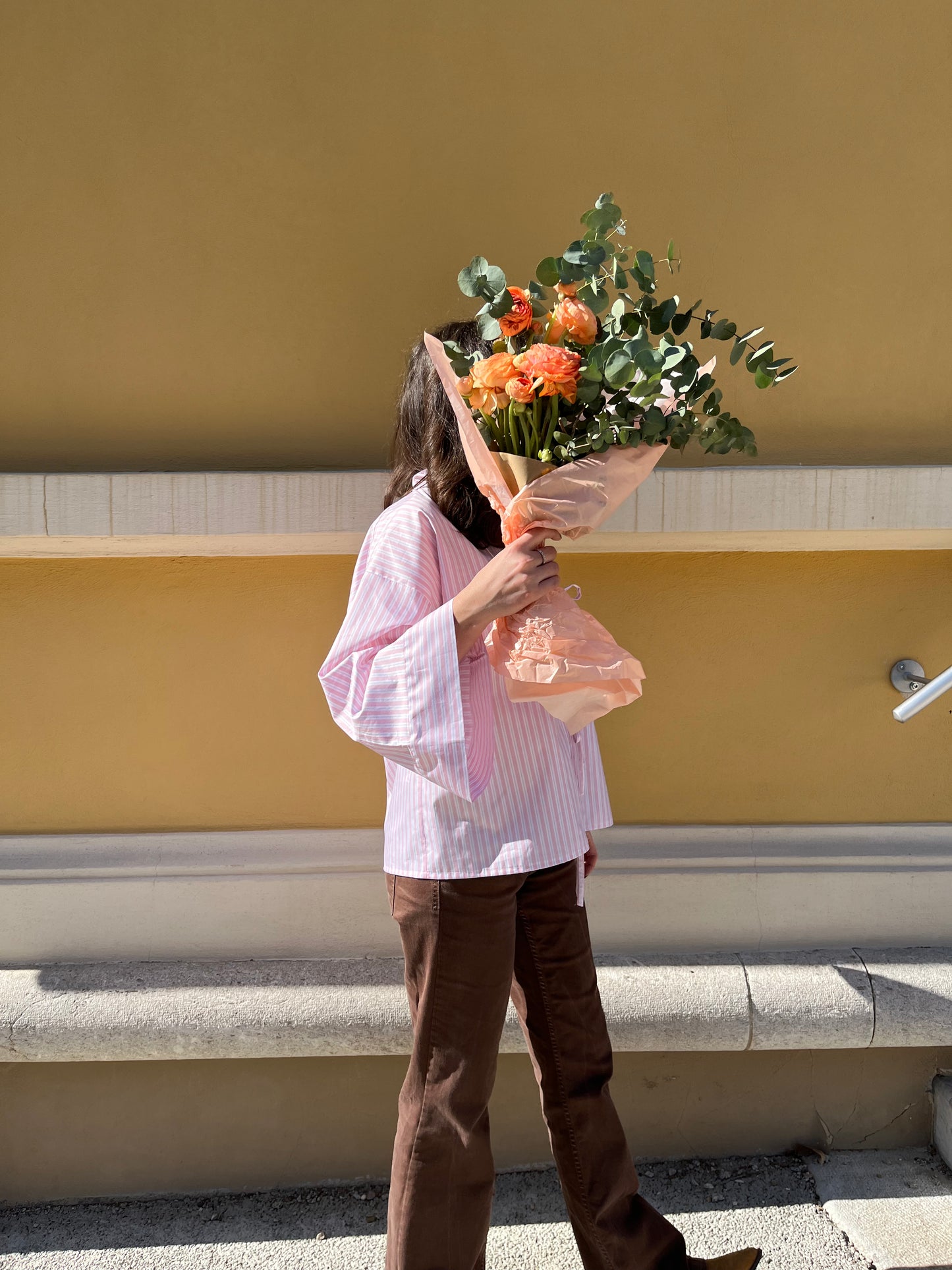 Kimono Camicia a righe Rosa