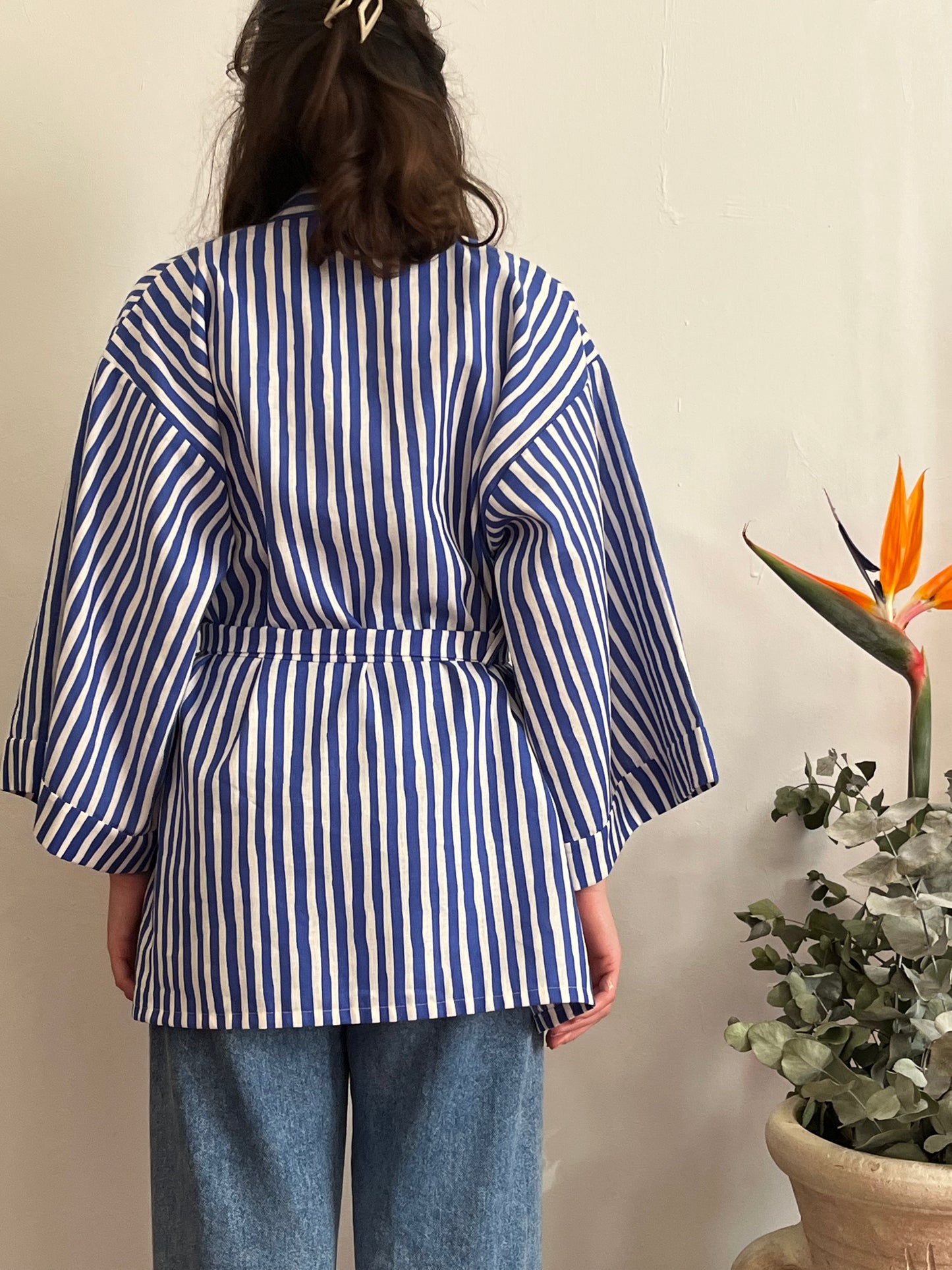 Kimono in lino Marinaio Blu