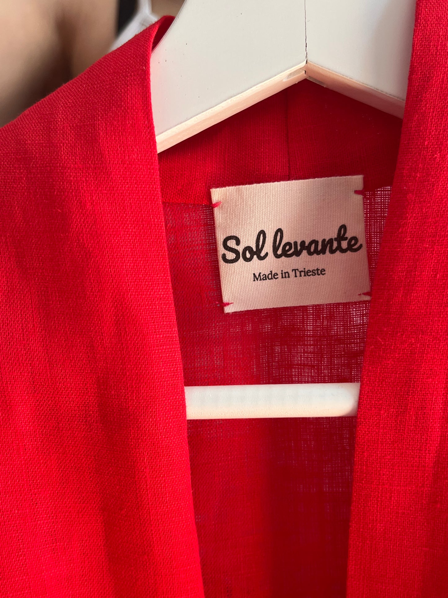 Kimono in lino rosso