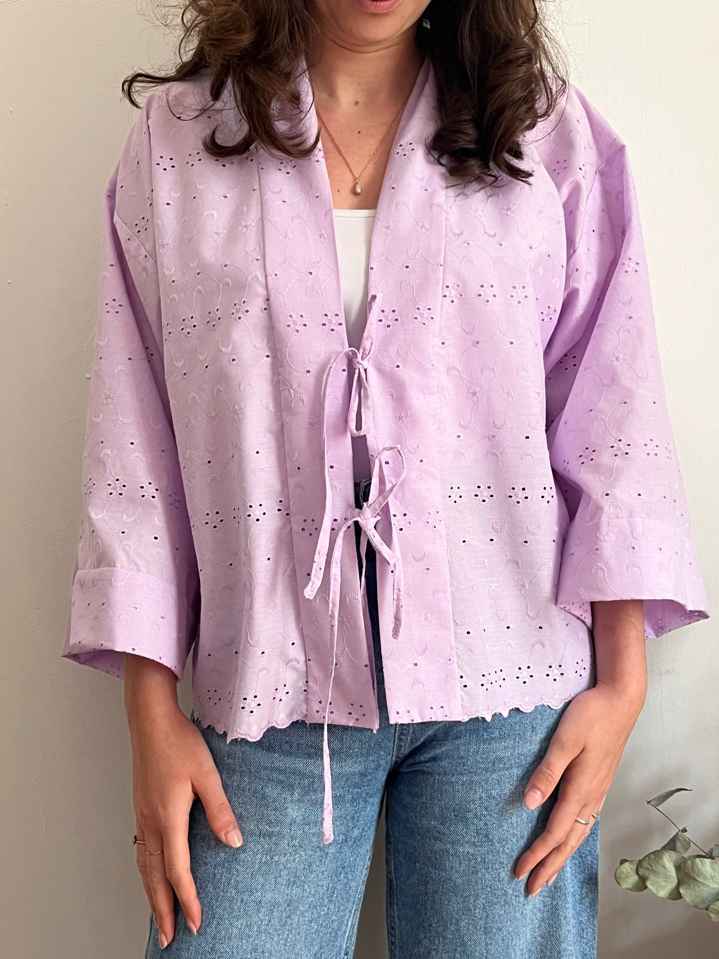Kimono camicia violetta