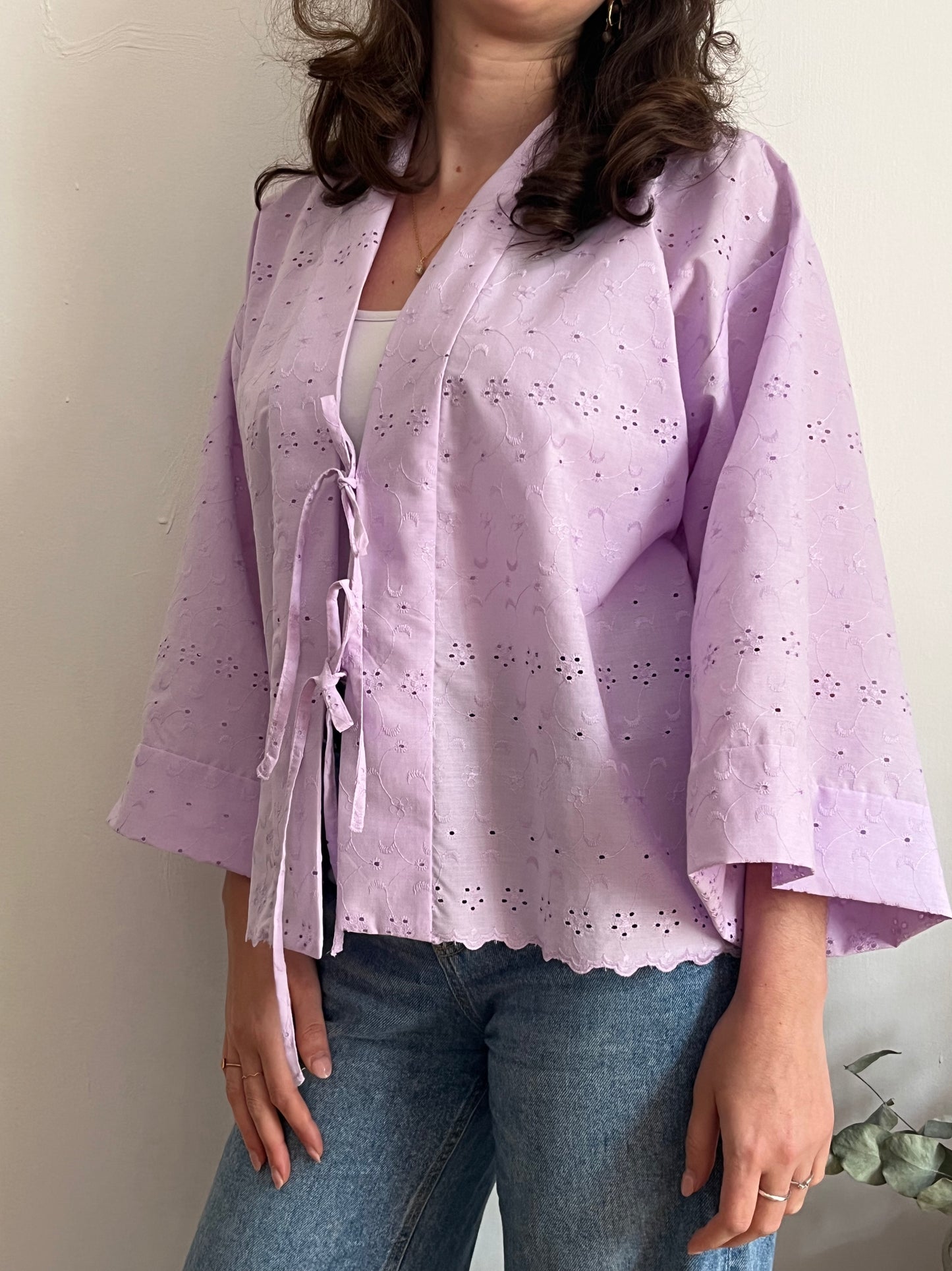 Kimono camicia violetta