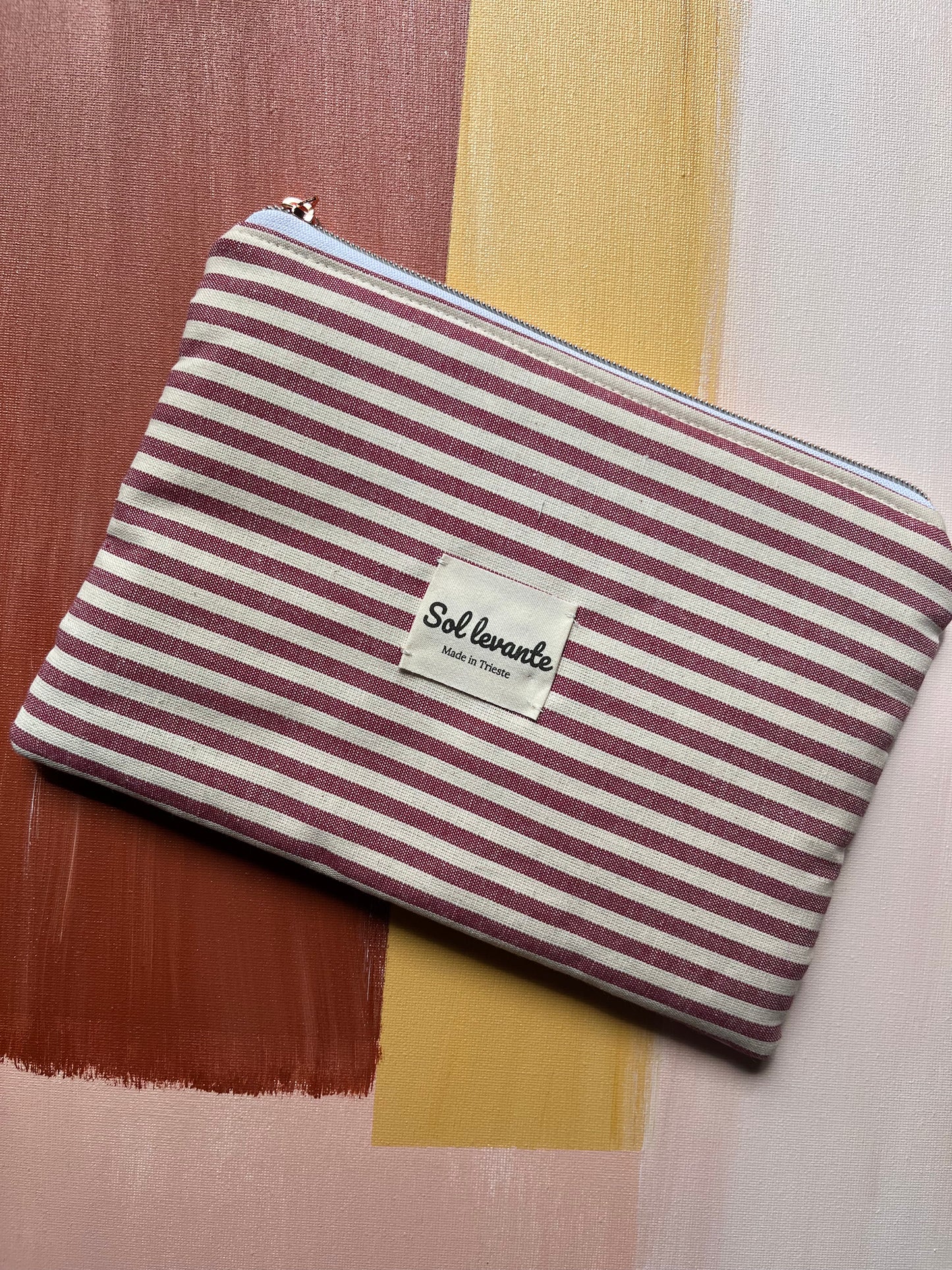 Pochette a righe ciliegia