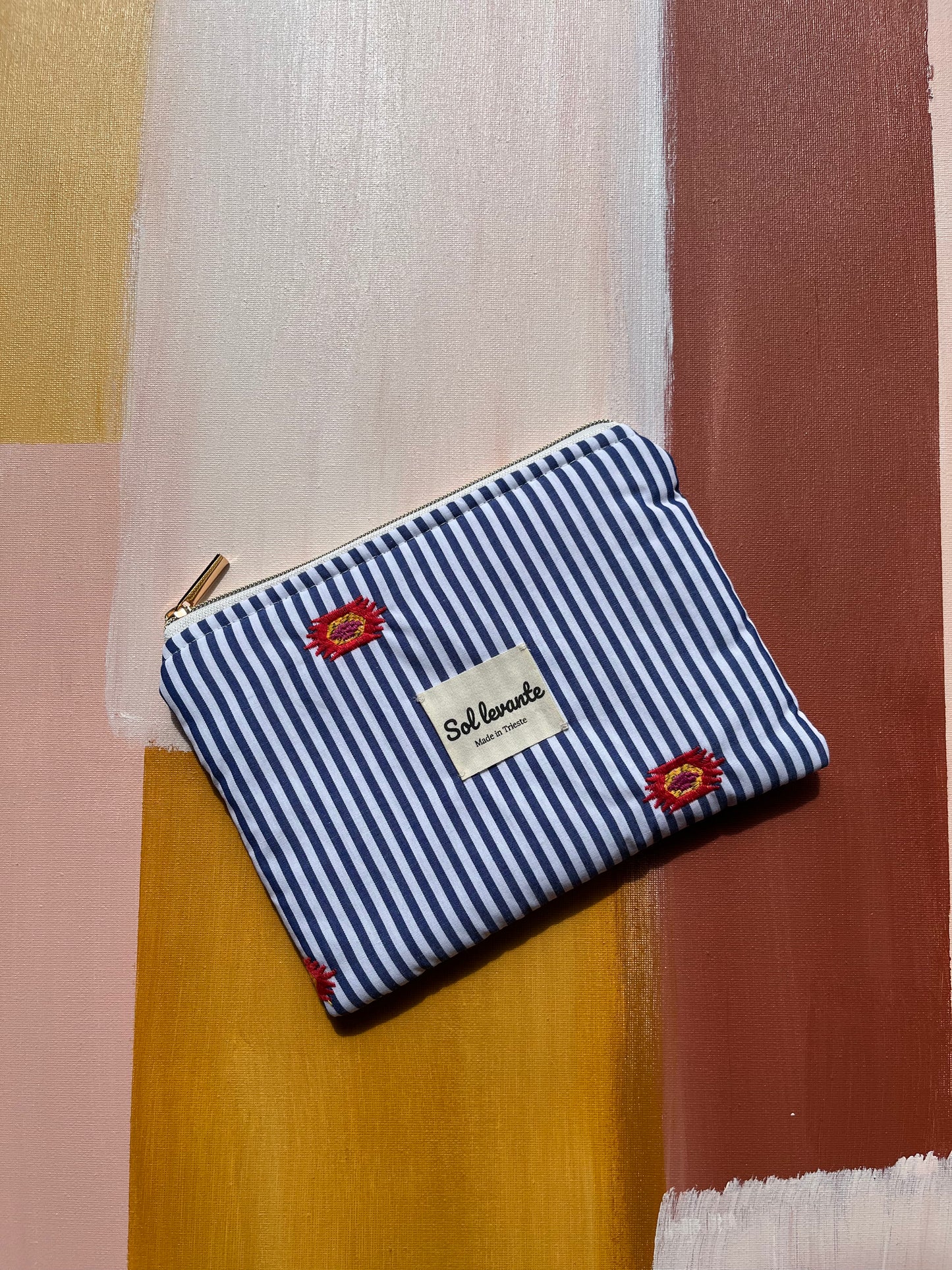 Pochette a righe blu