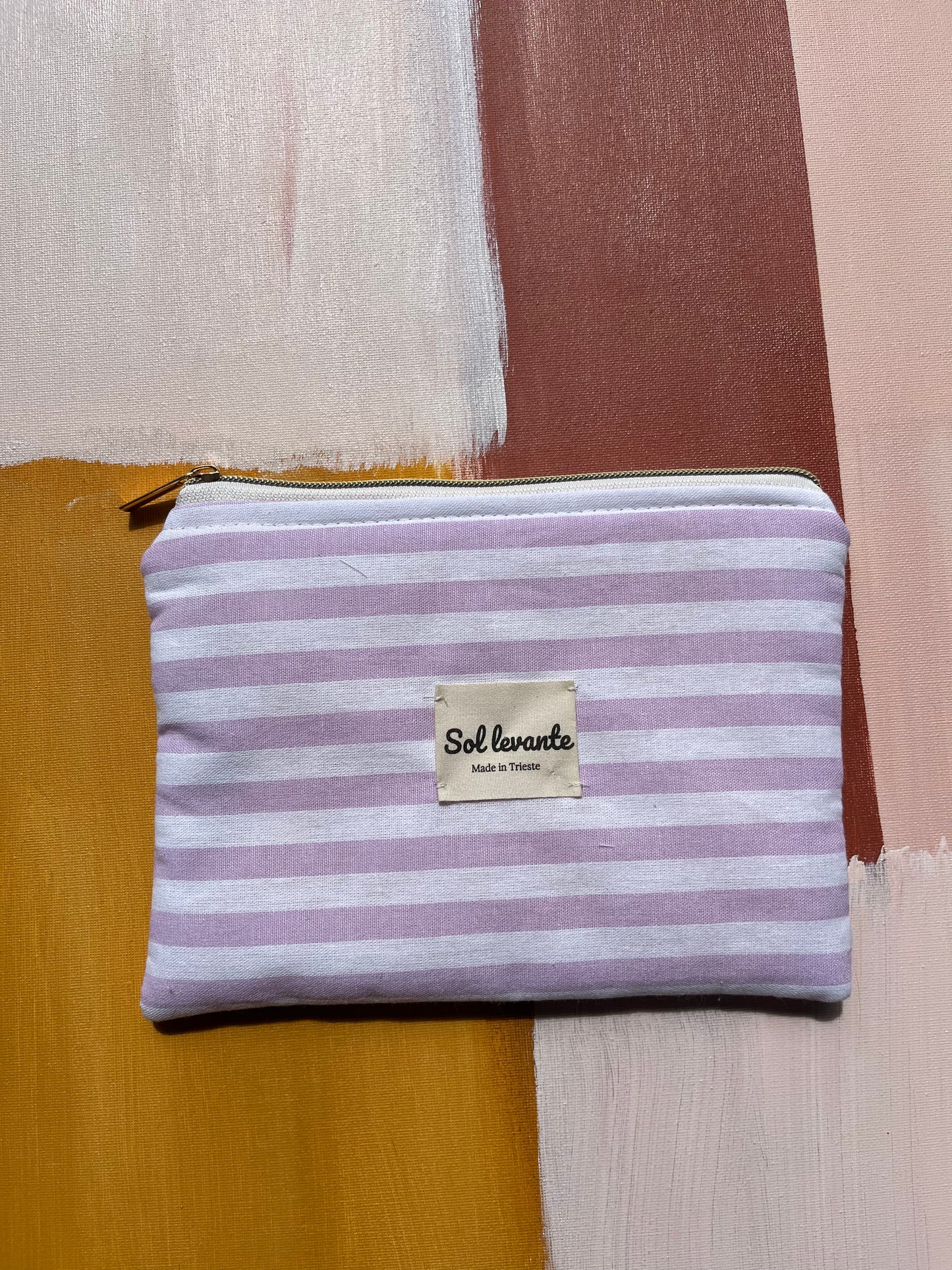 Pochette a righe lilla