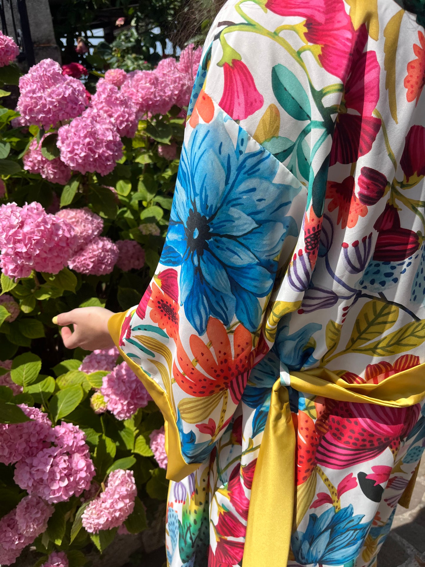 Kimono lungo in seta