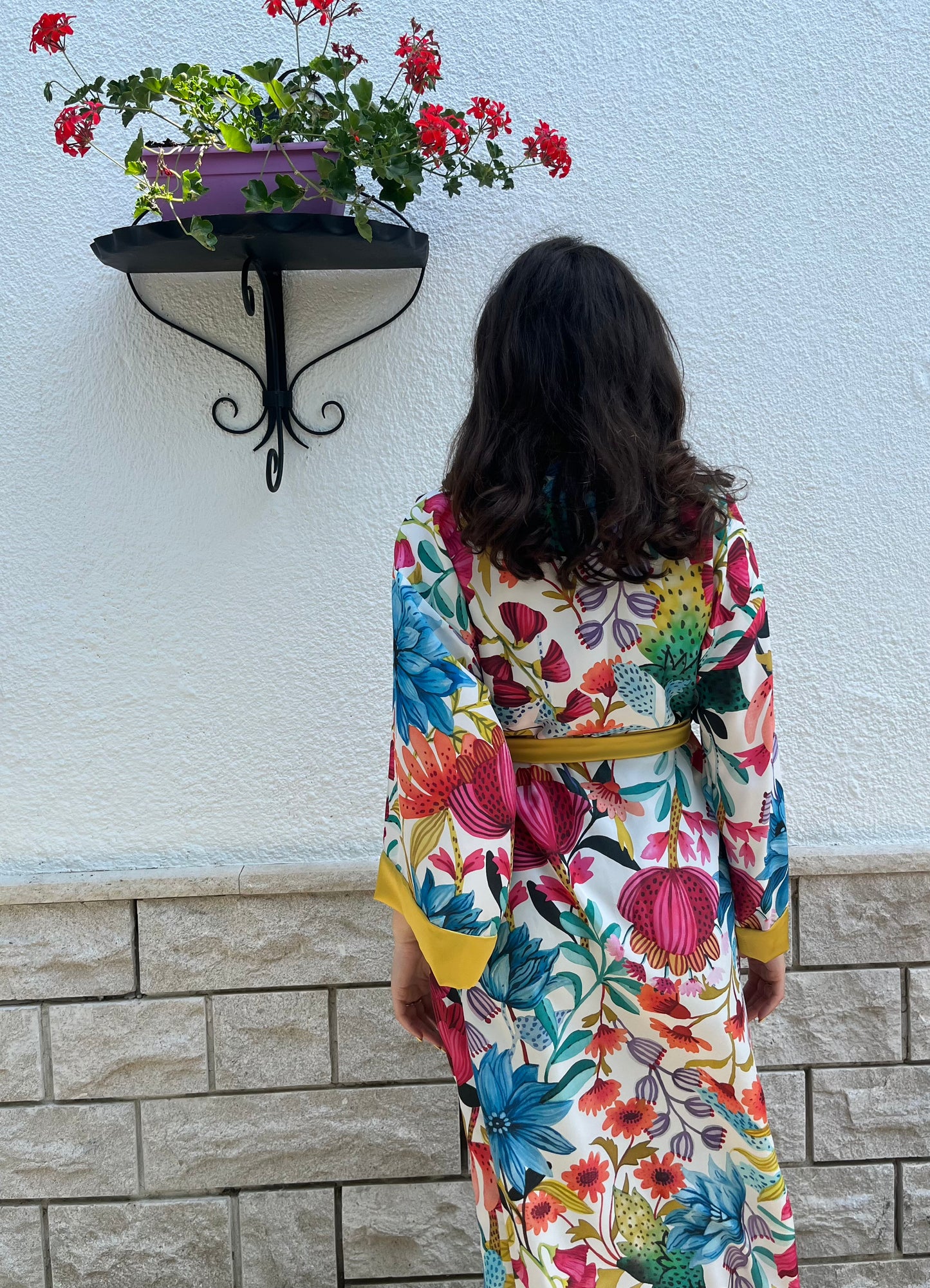 Kimono lungo in seta