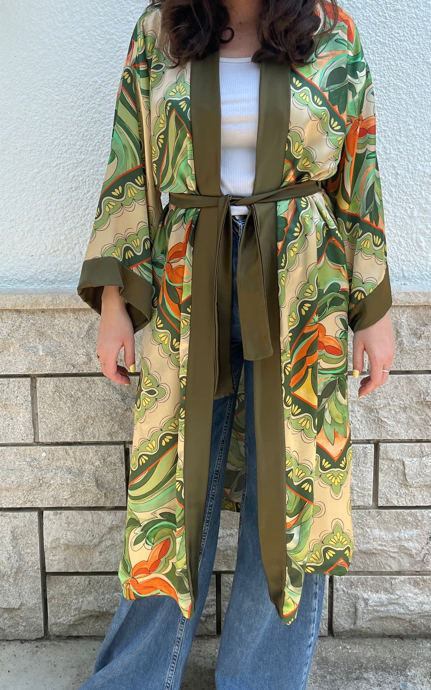 Kimono lungo in seta