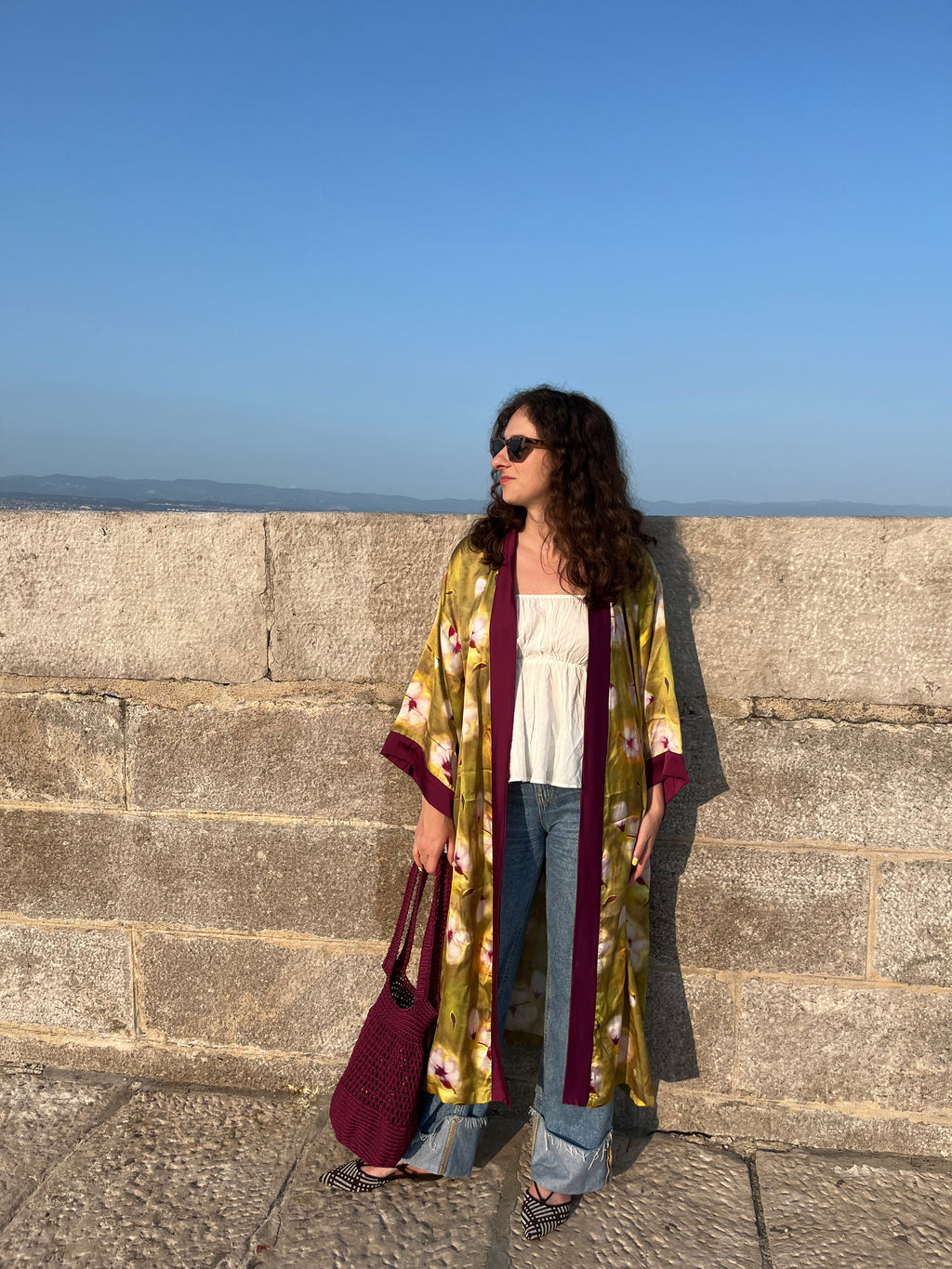Kimono lungo in viscosa