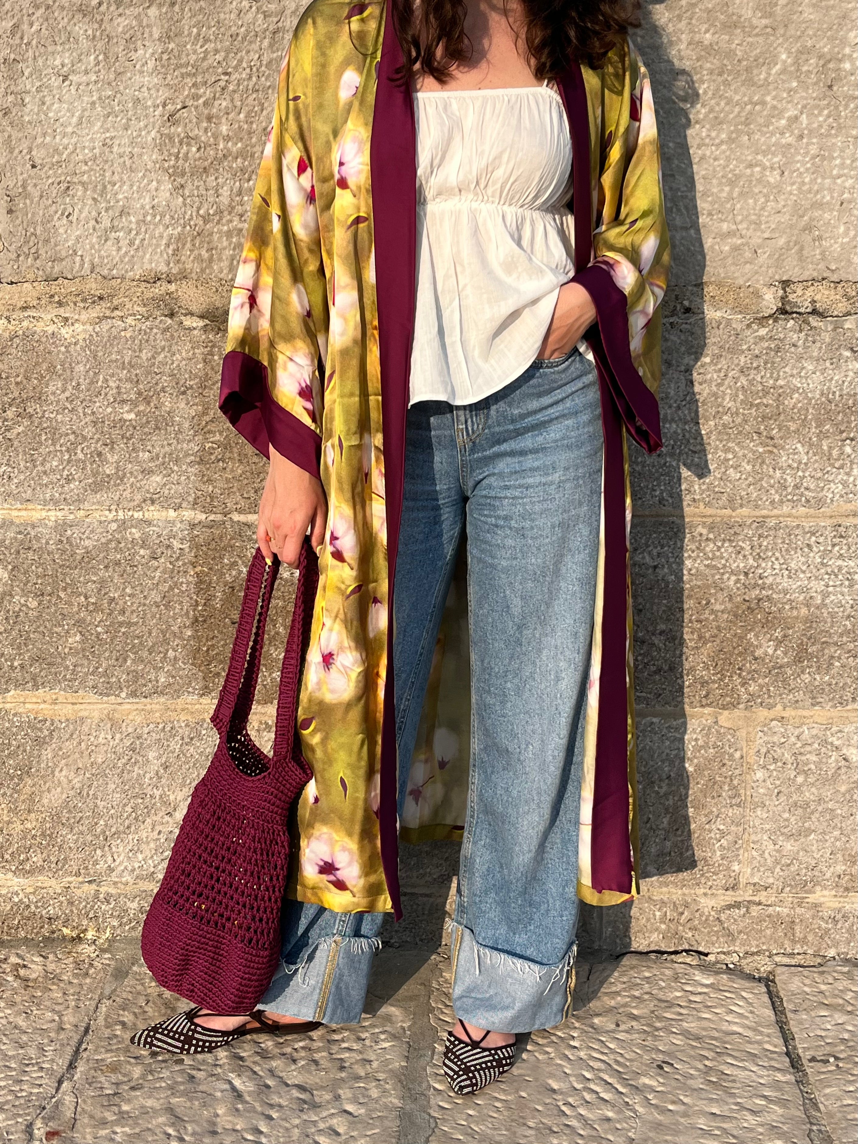 Kimono lungo in viscosa