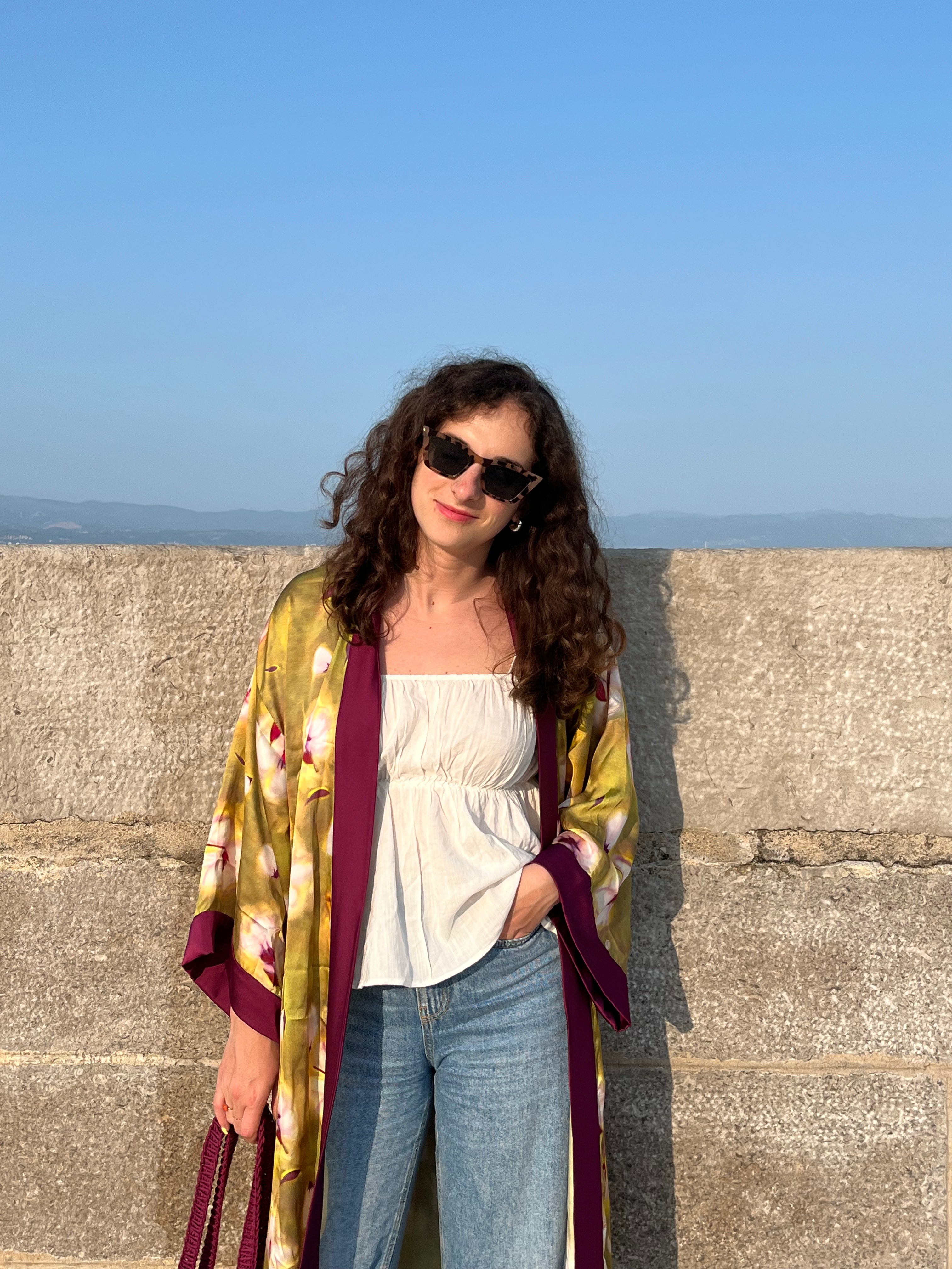 Kimono lungo in viscosa