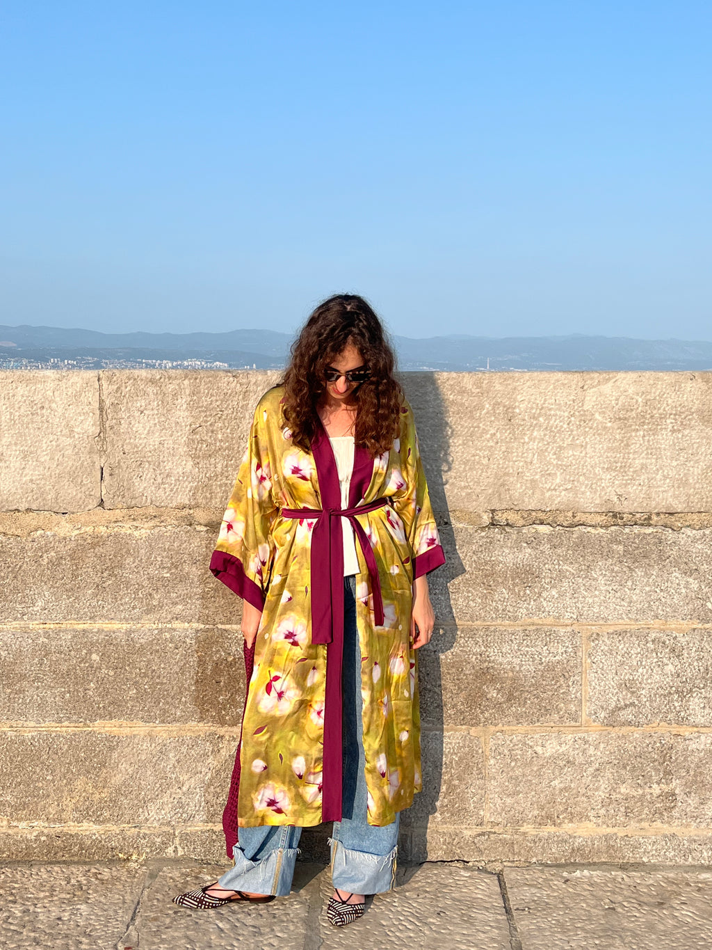 Kimono lungo in viscosa