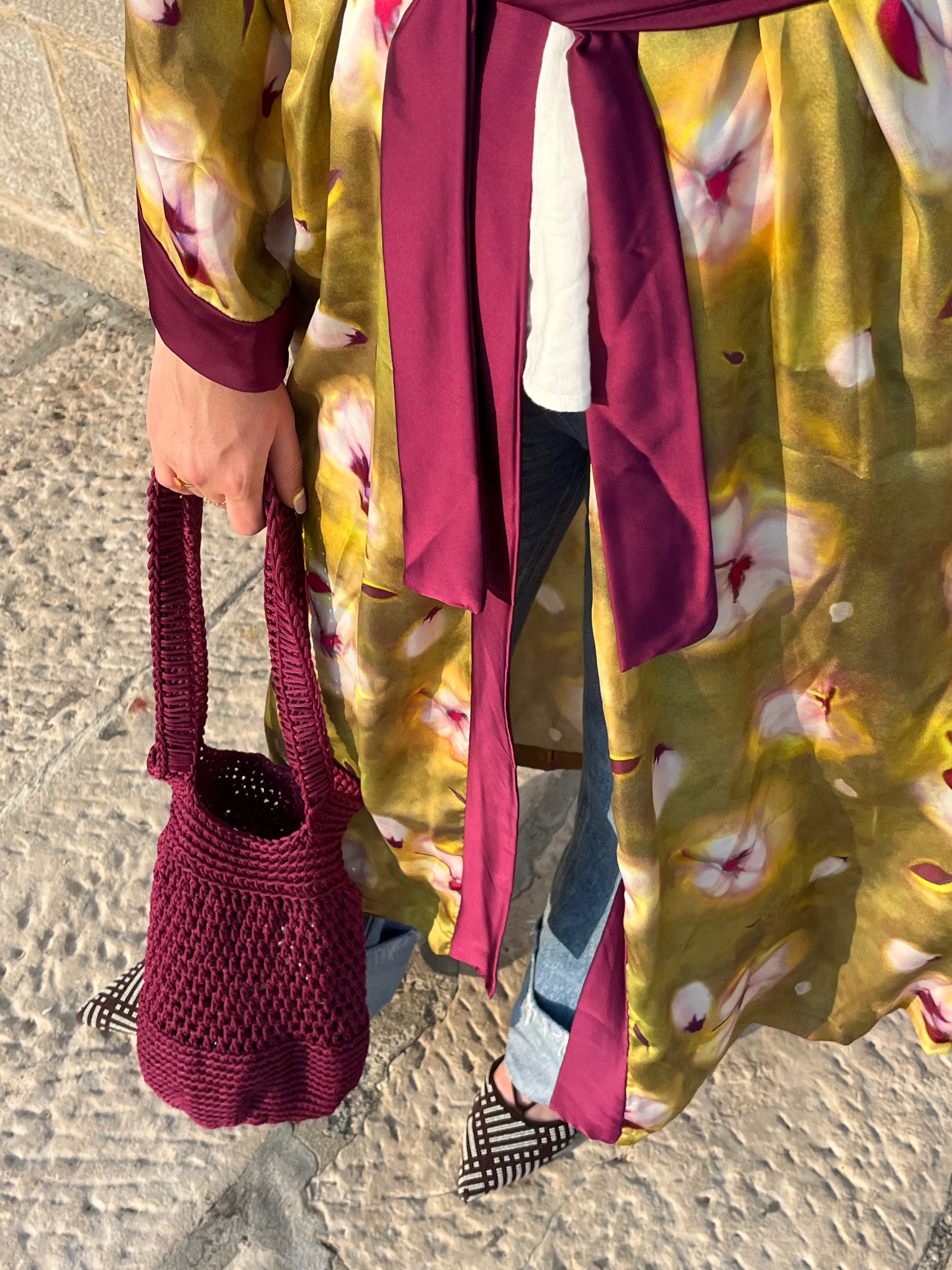 Kimono lungo in viscosa