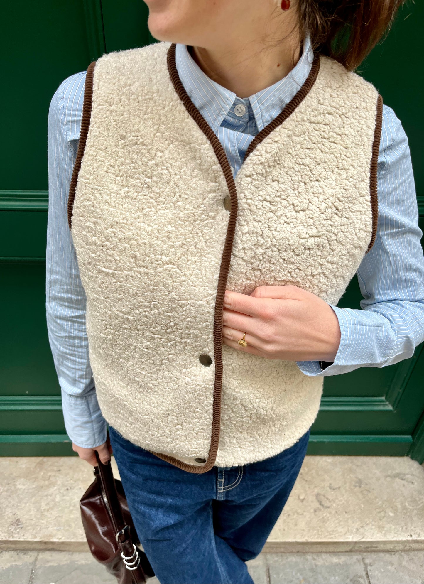 Smanicato lana bianco