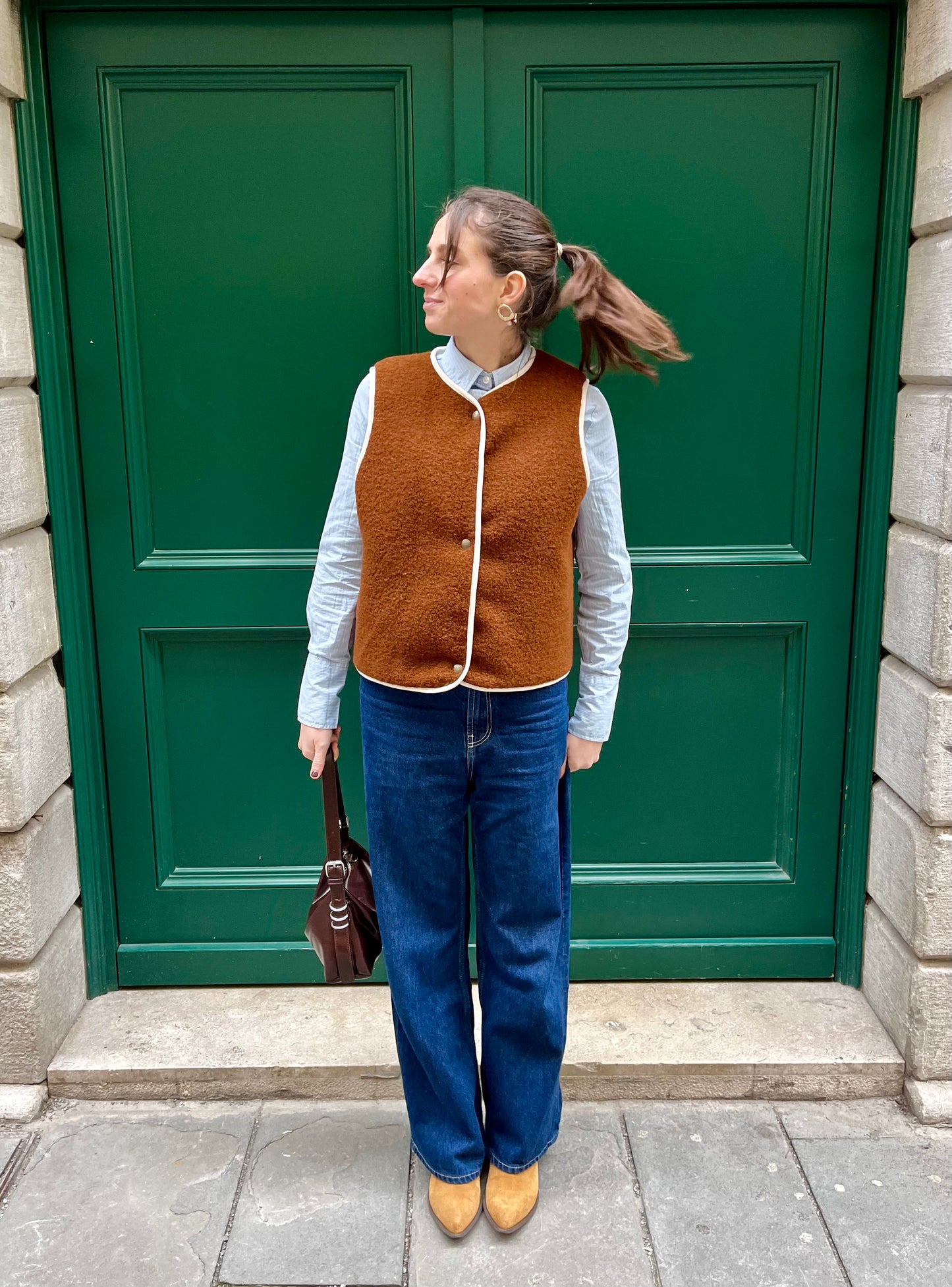 Smanicato in lana marroncino