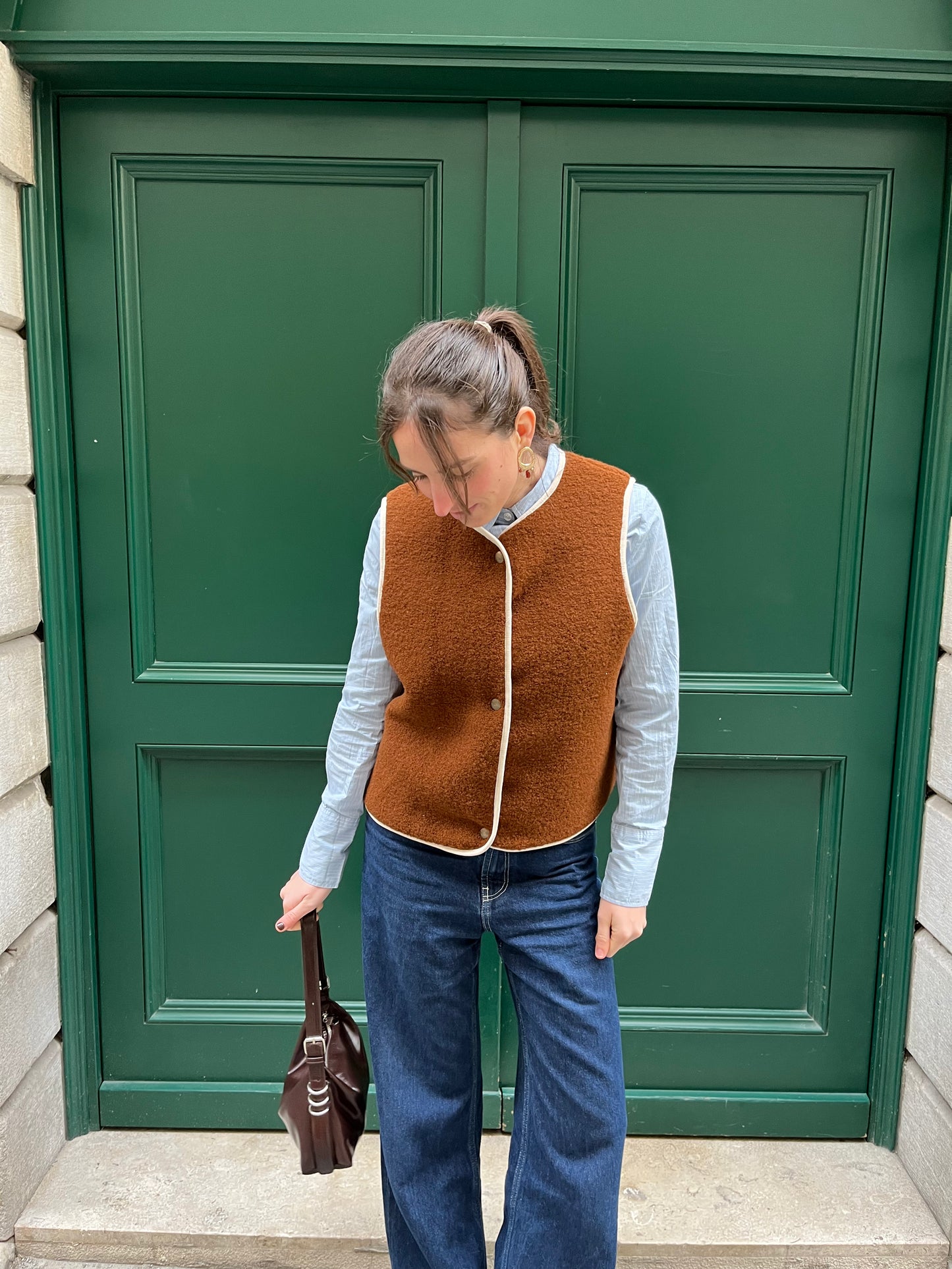 Smanicato in lana marroncino