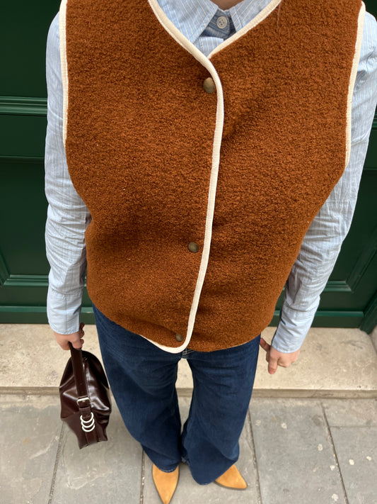 Smanicato in lana marroncino