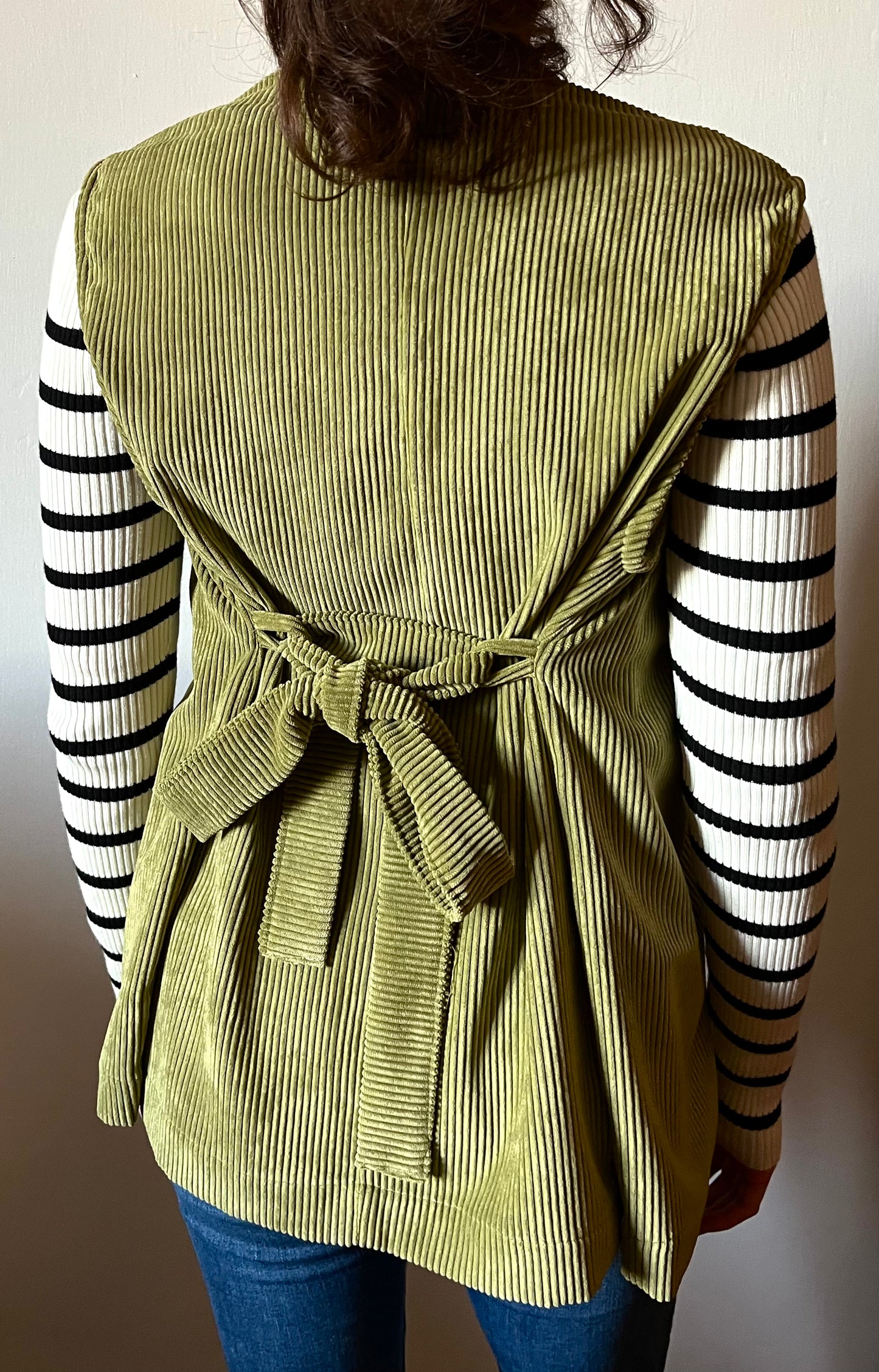 Smanicato in velluto pistacchio