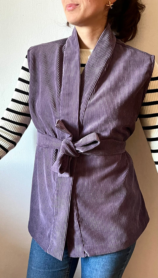 Smanicato in velluto lilla