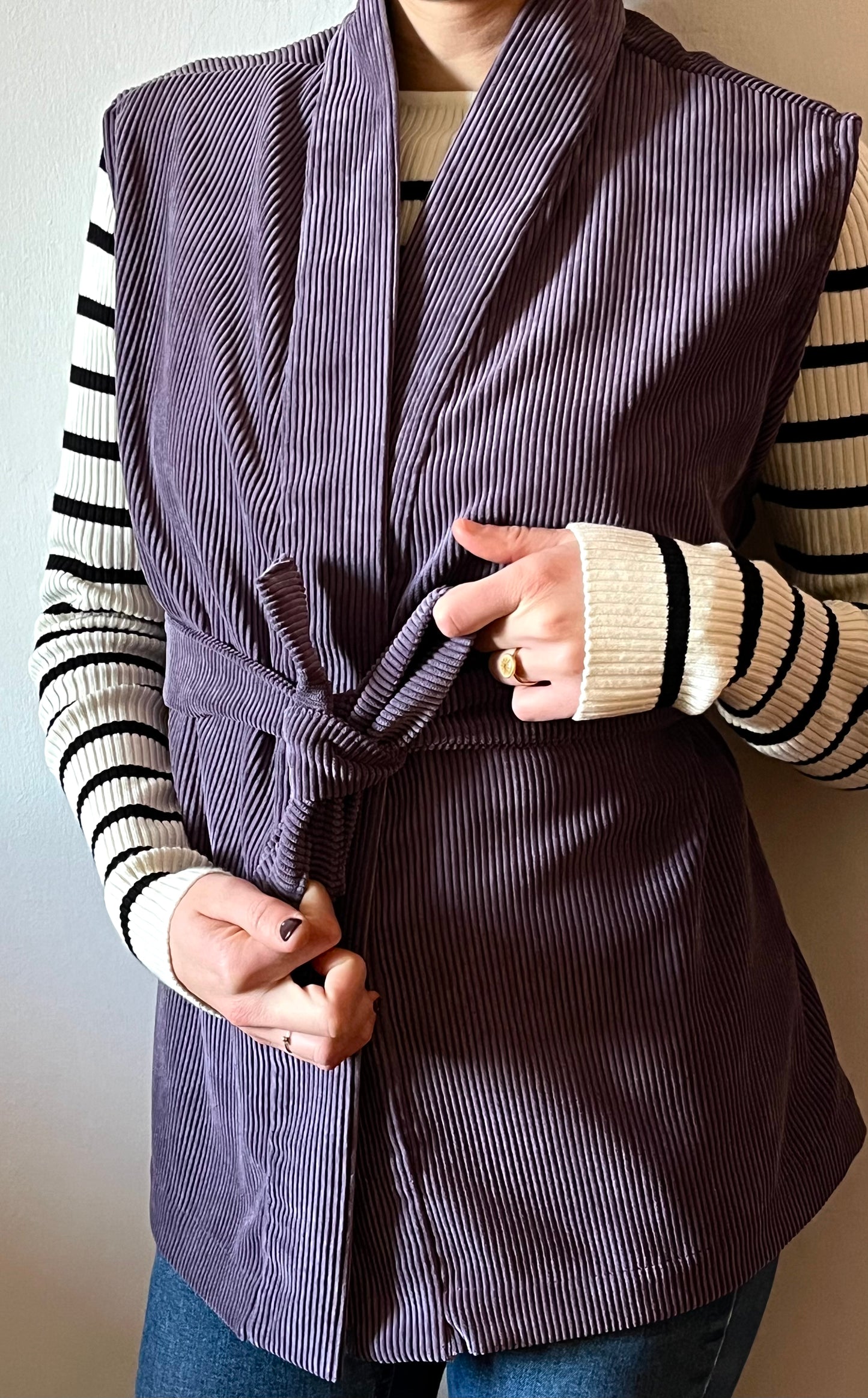 Smanicato in velluto lilla