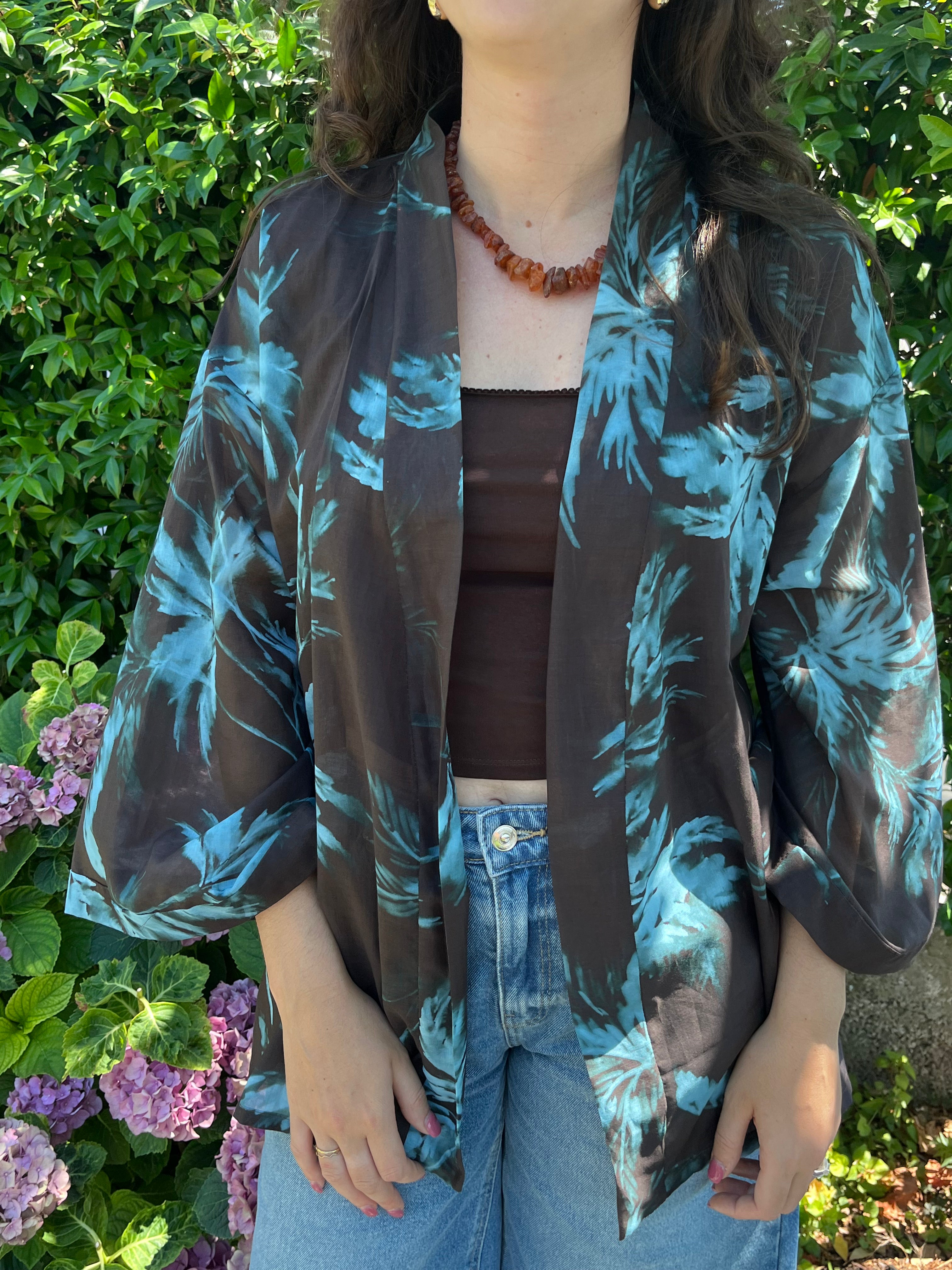 Kimono in cotone palme