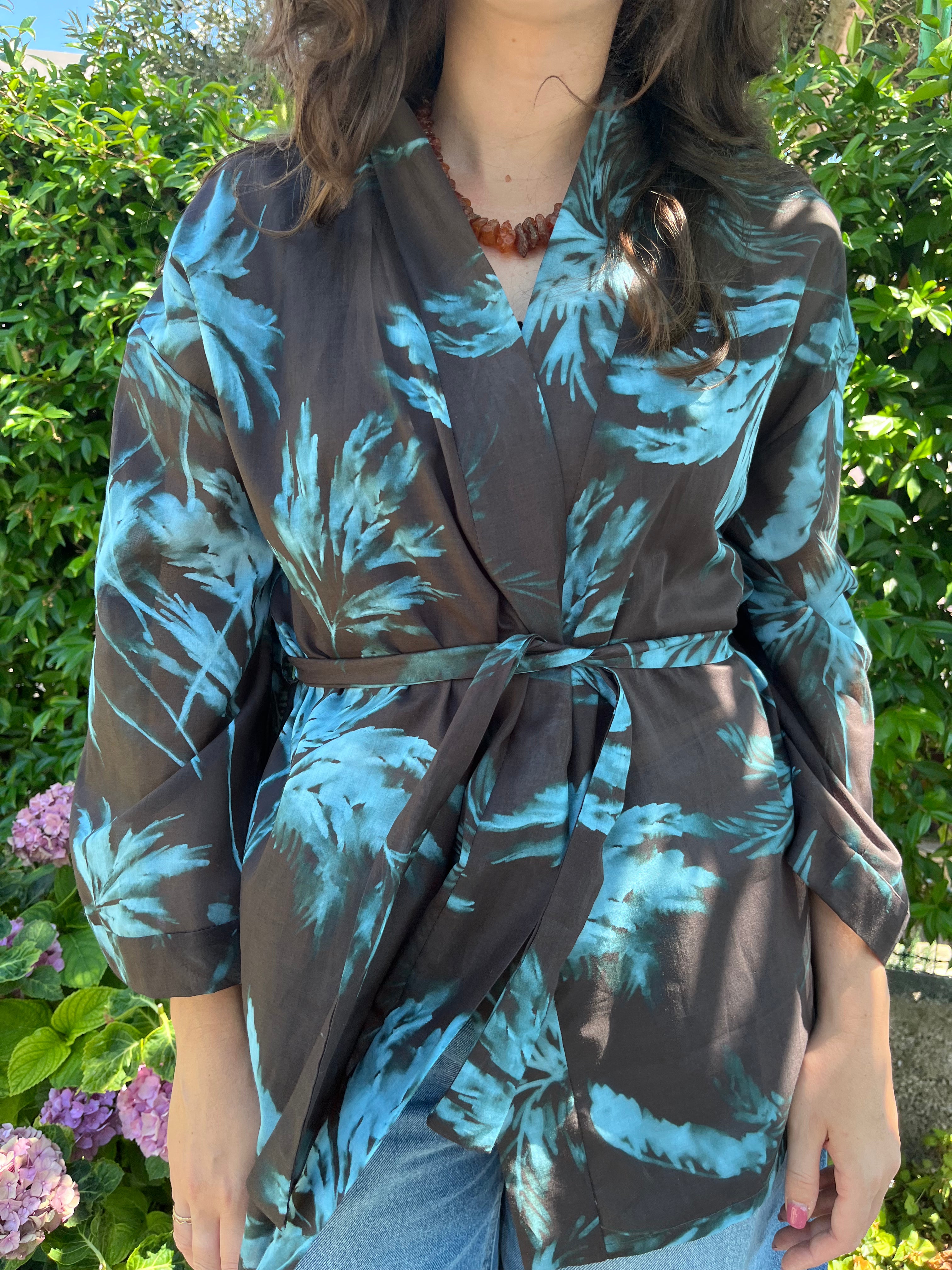 Kimono in cotone palme