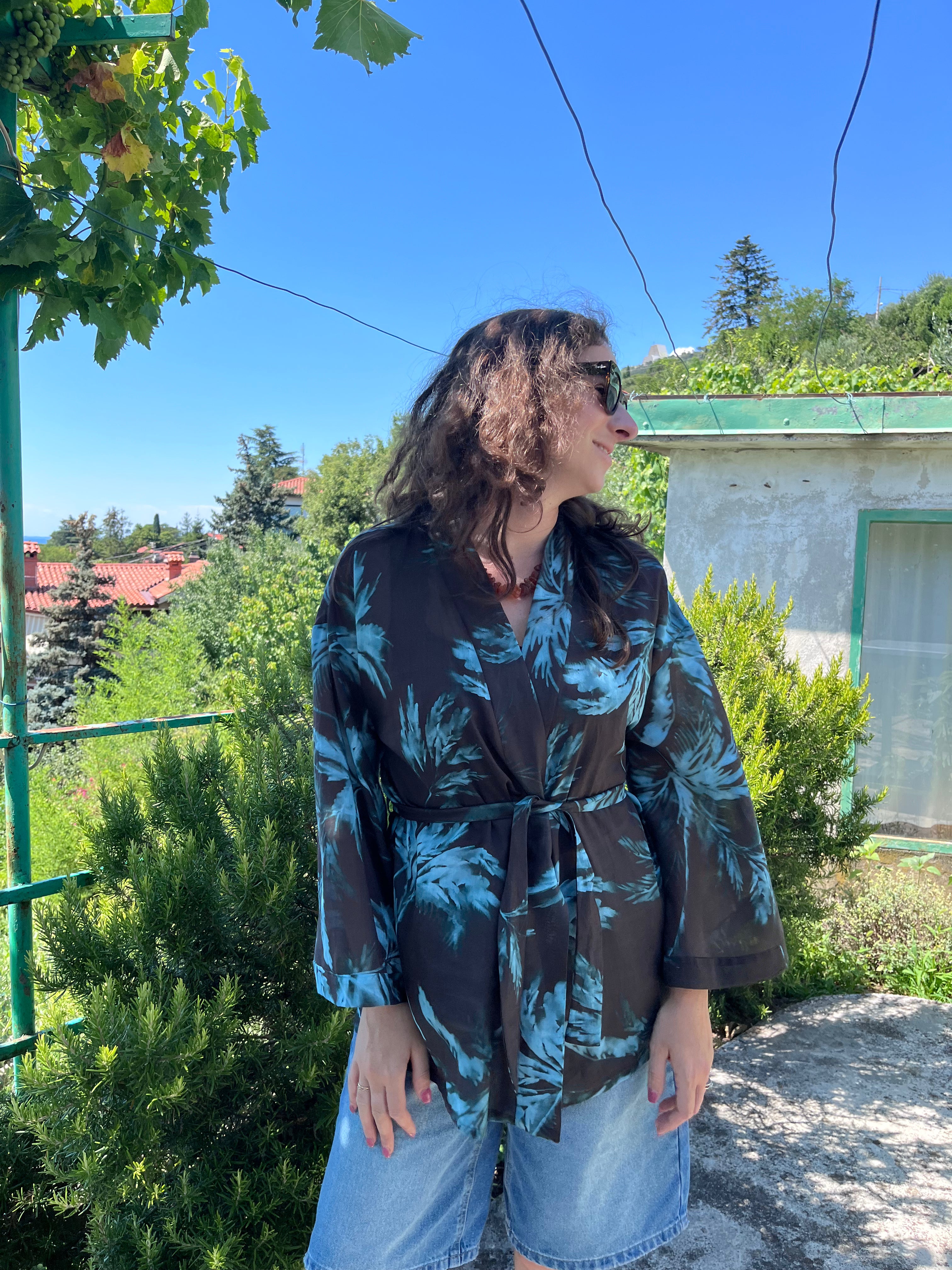 Kimono in cotone palme