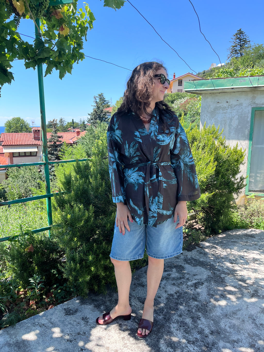 Kimono in cotone palme