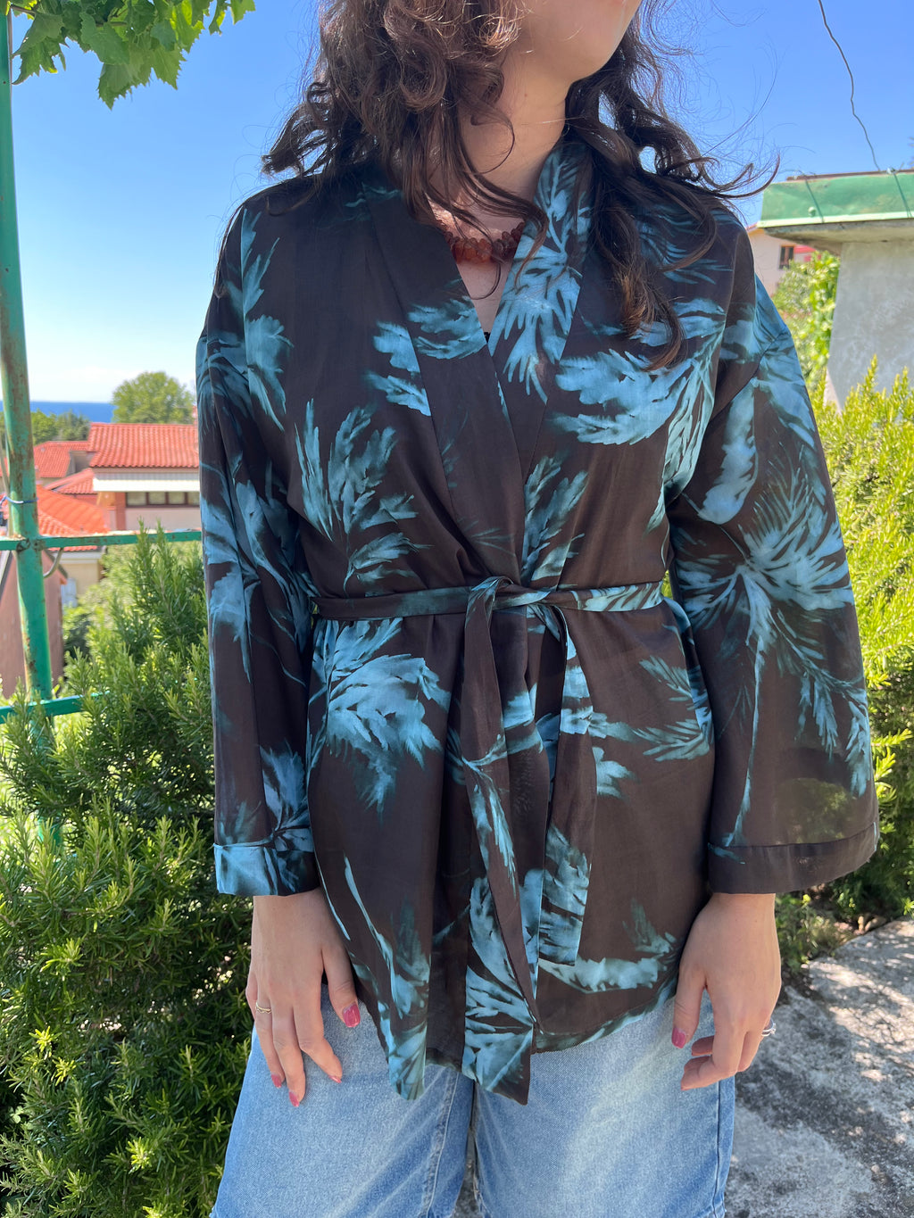 Kimono in cotone palme