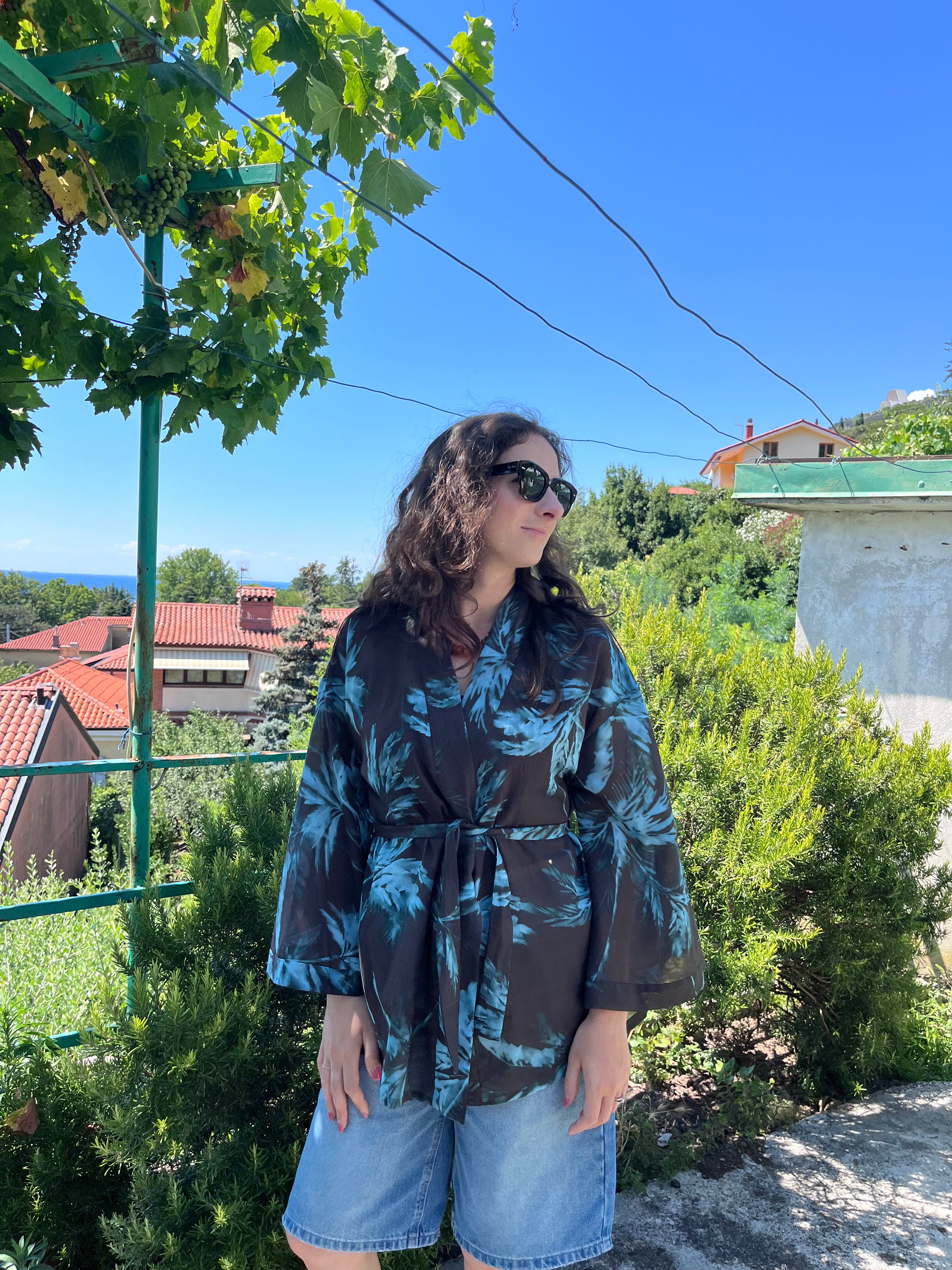 Kimono in cotone palme