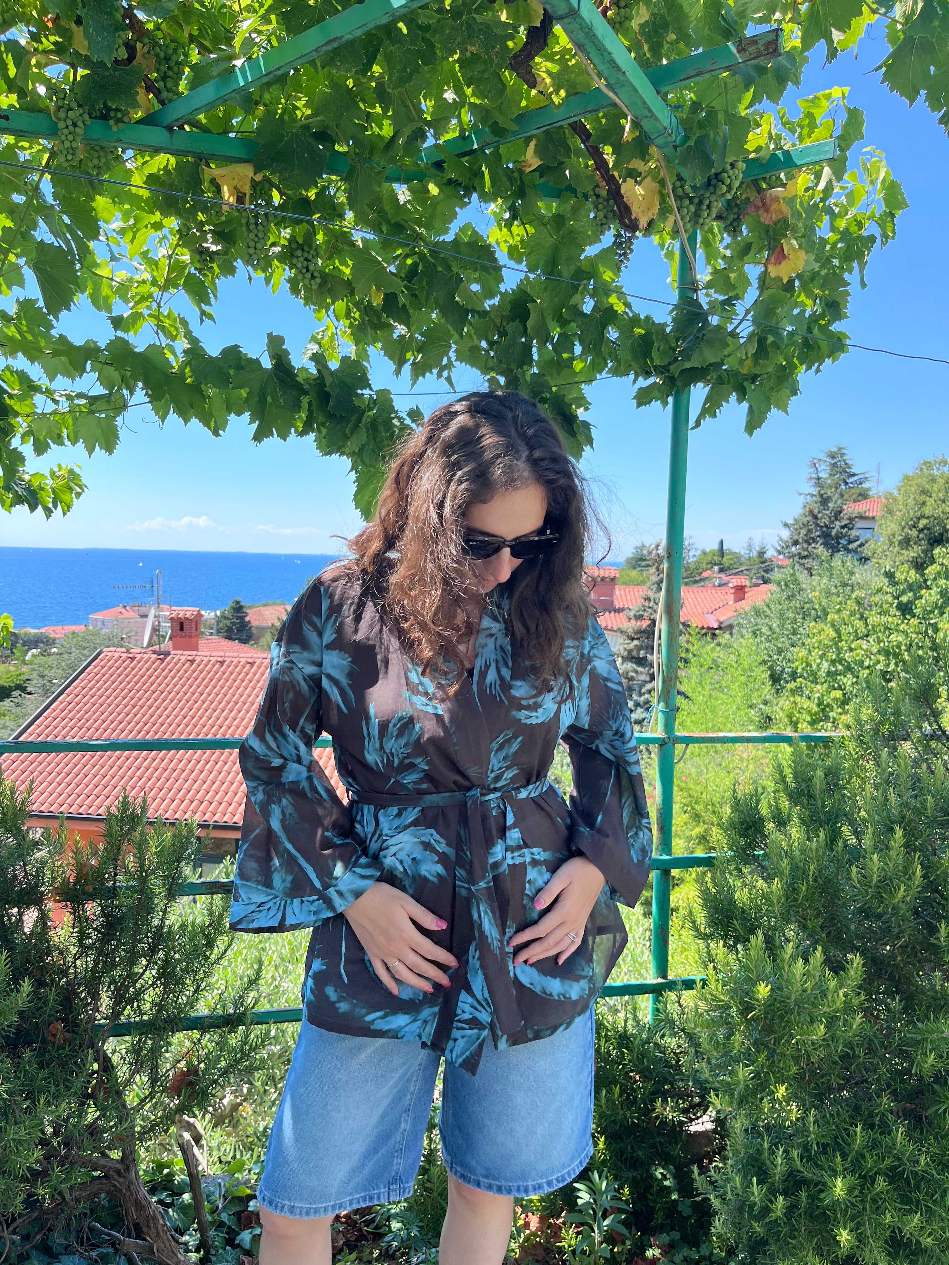 Kimono in cotone palme