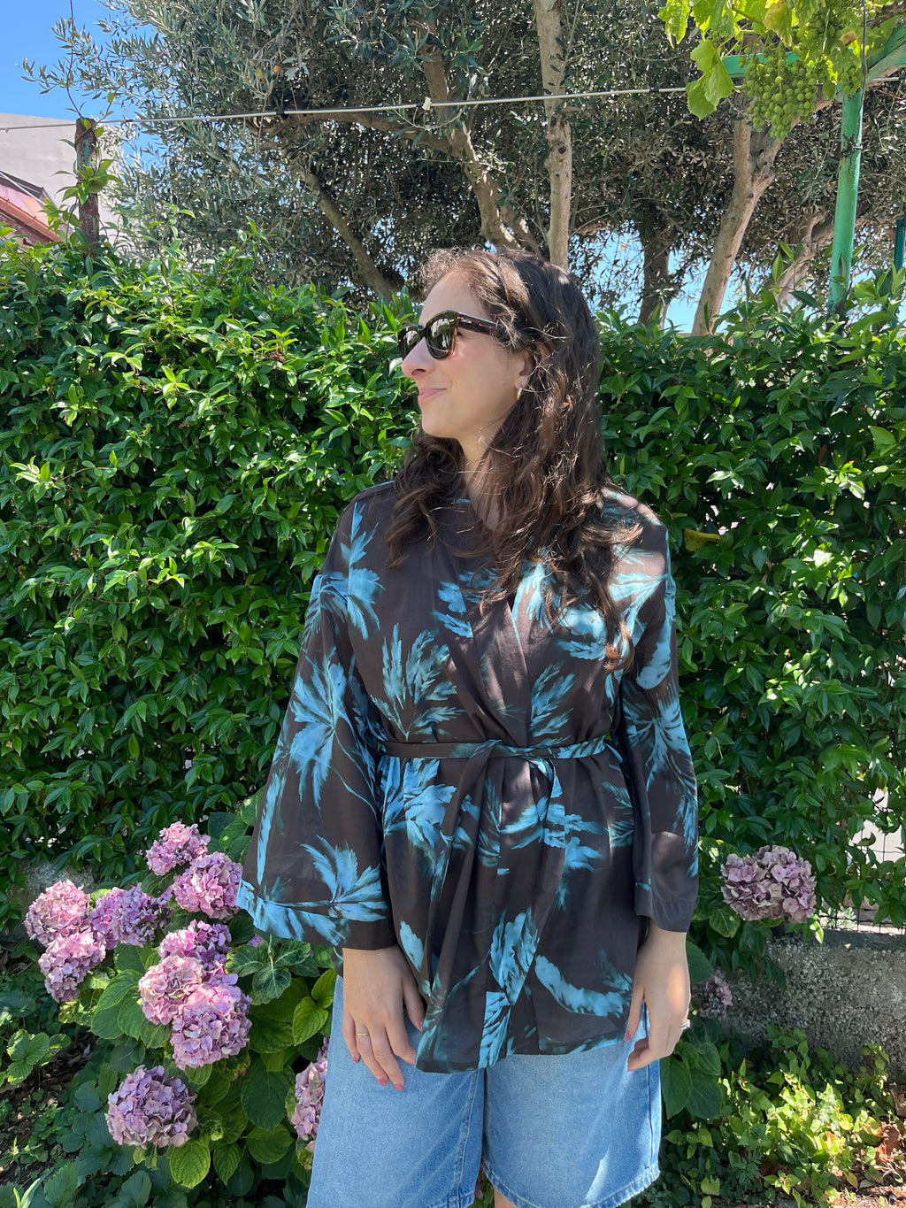 Kimono in cotone palme