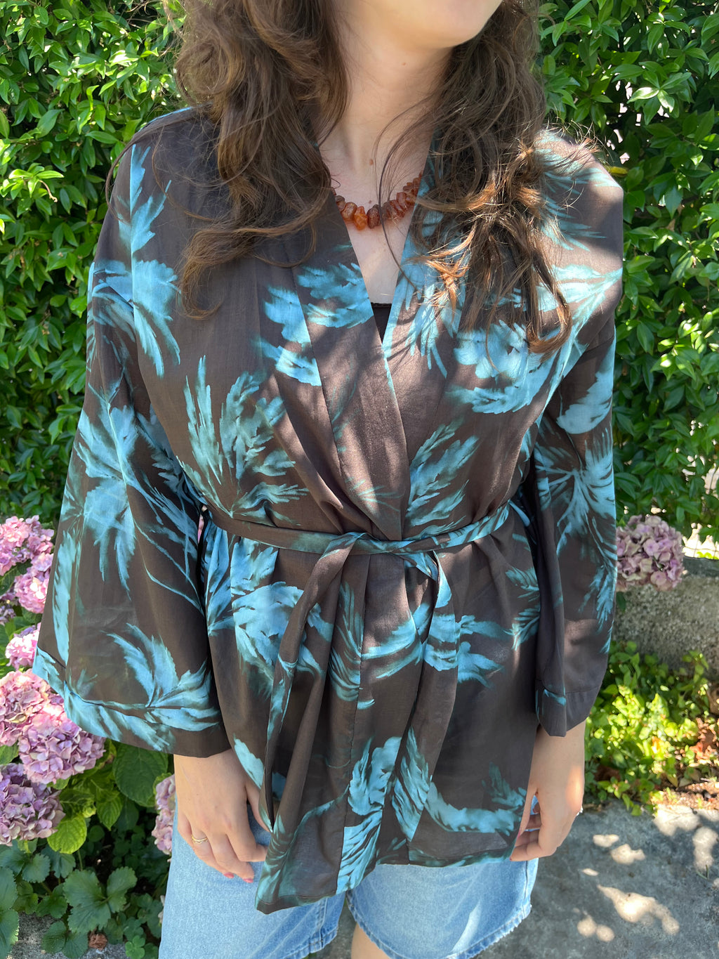 Kimono in cotone palme