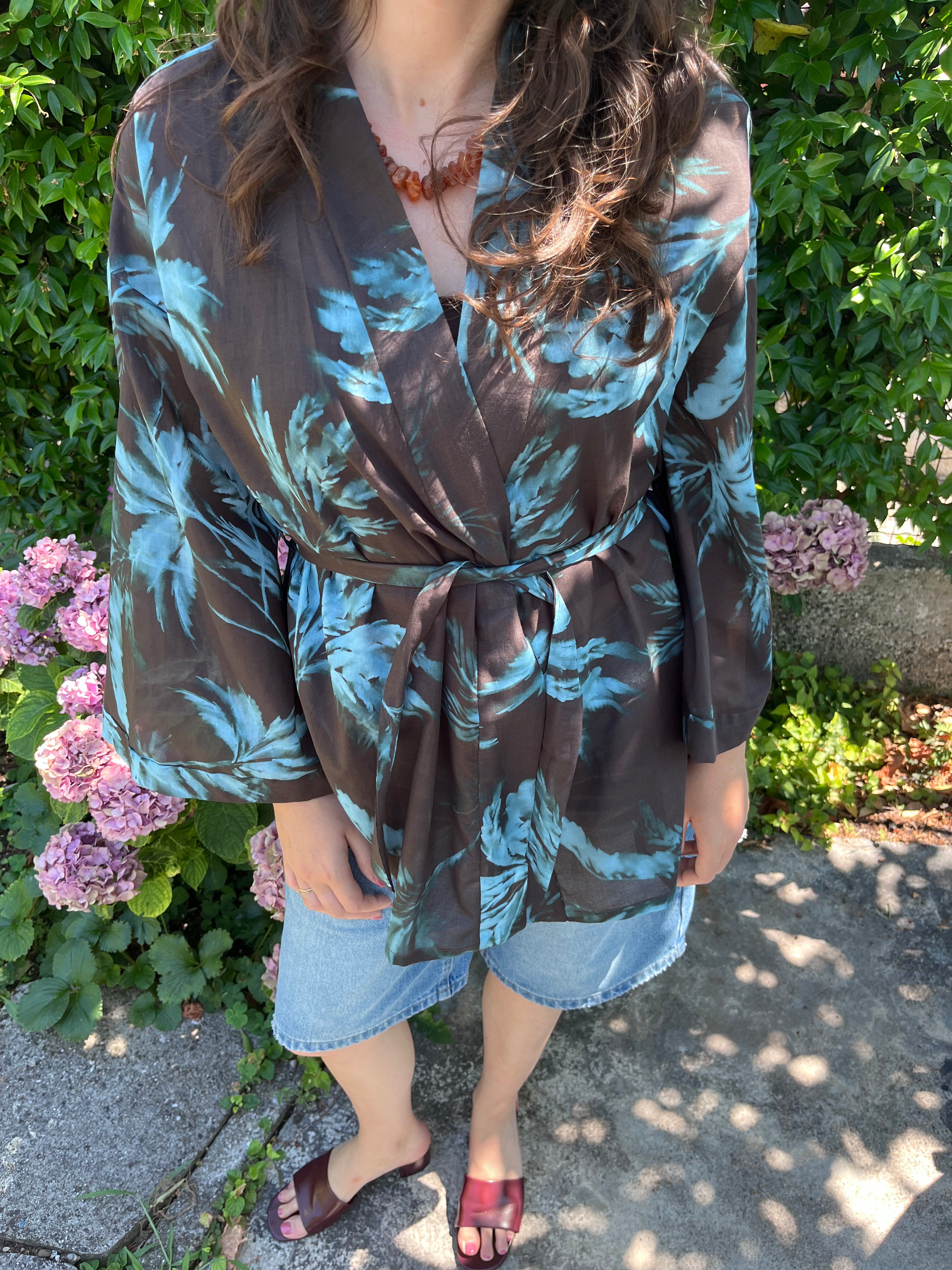 Kimono in cotone palme