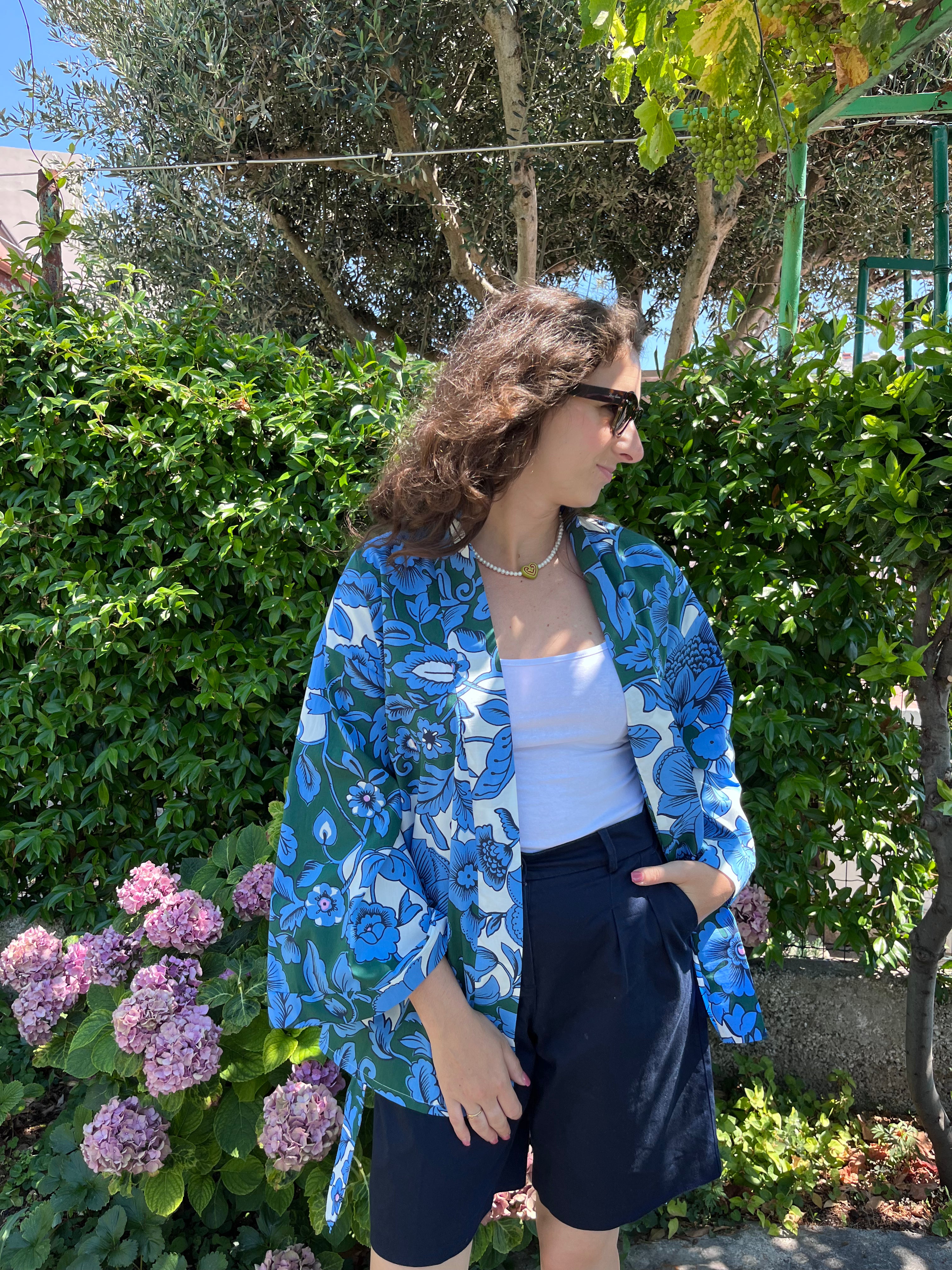 Kimono cotone floreale