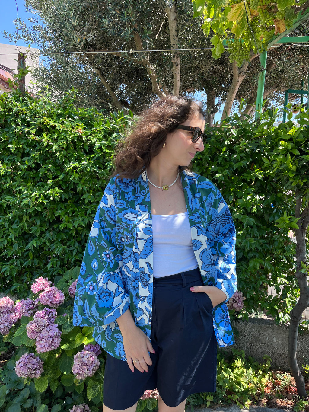 Kimono cotone floreale