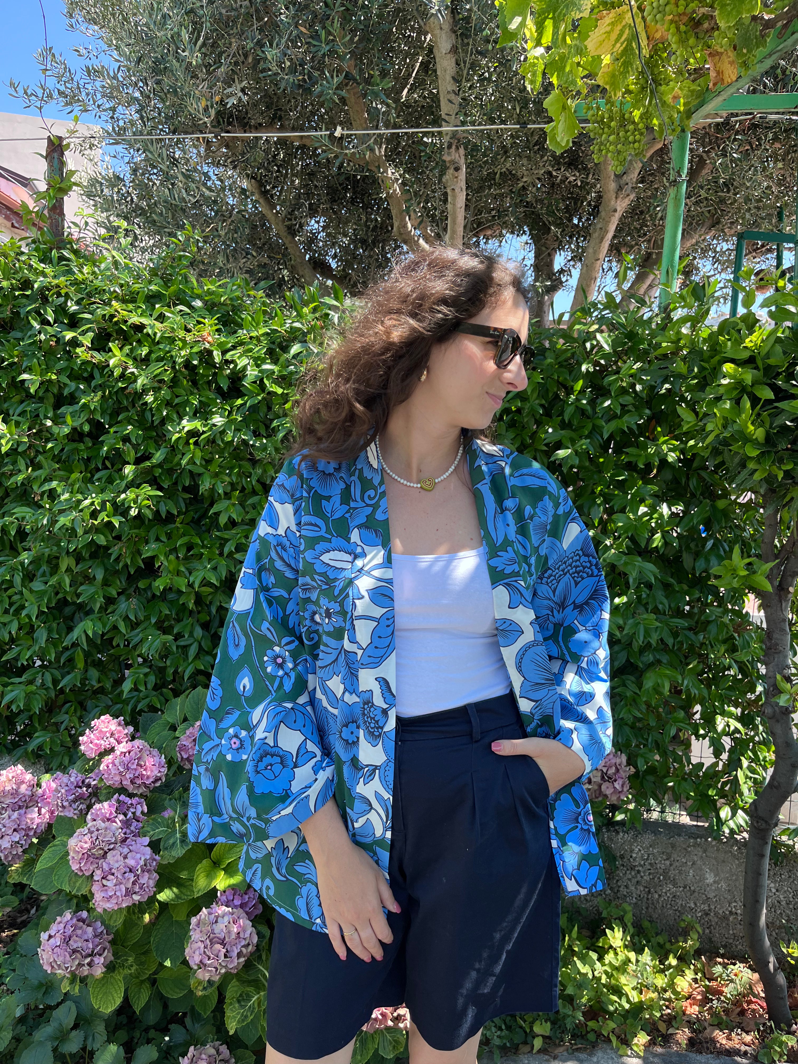 Kimono cotone floreale