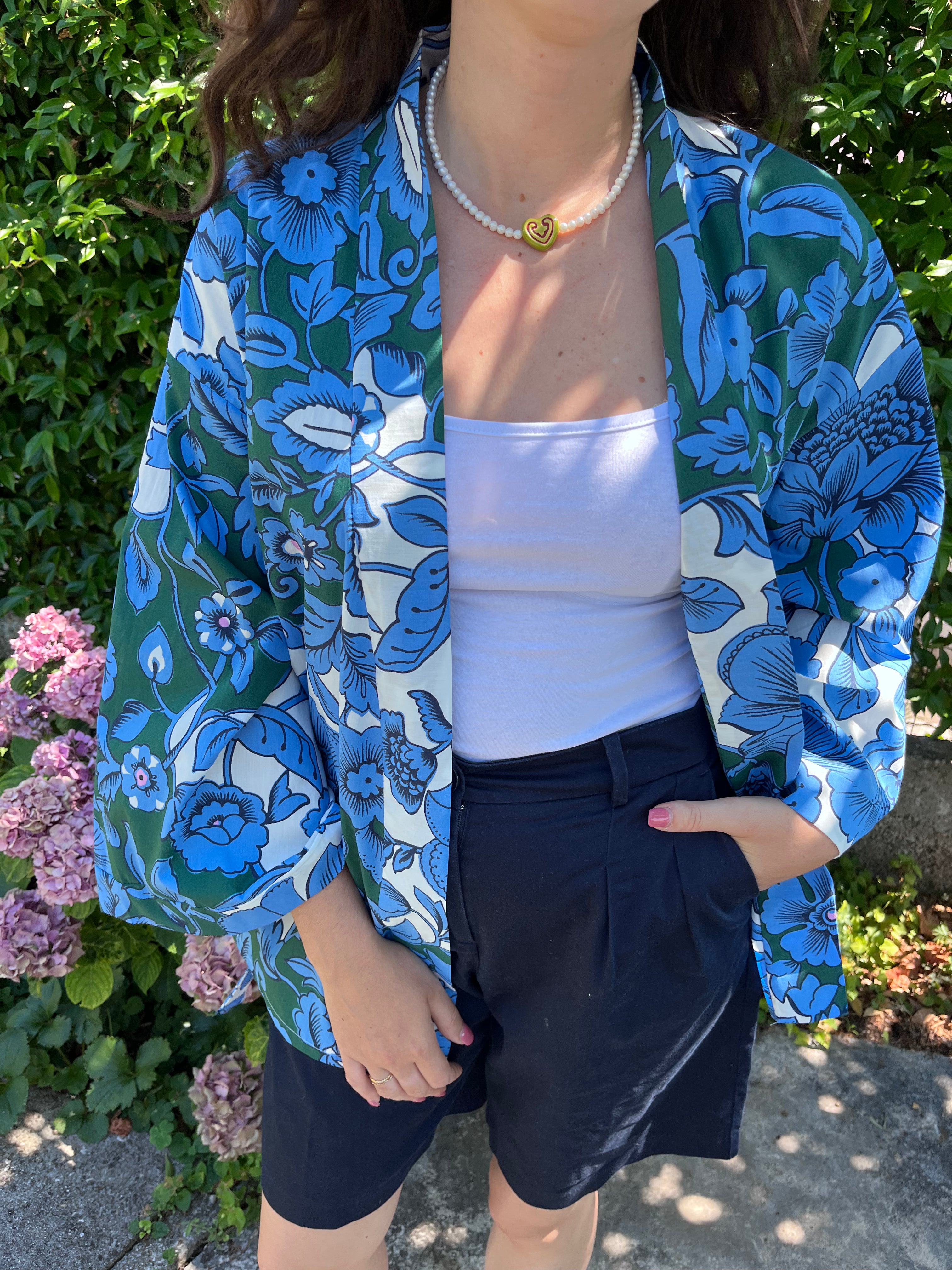 Kimono cotone floreale