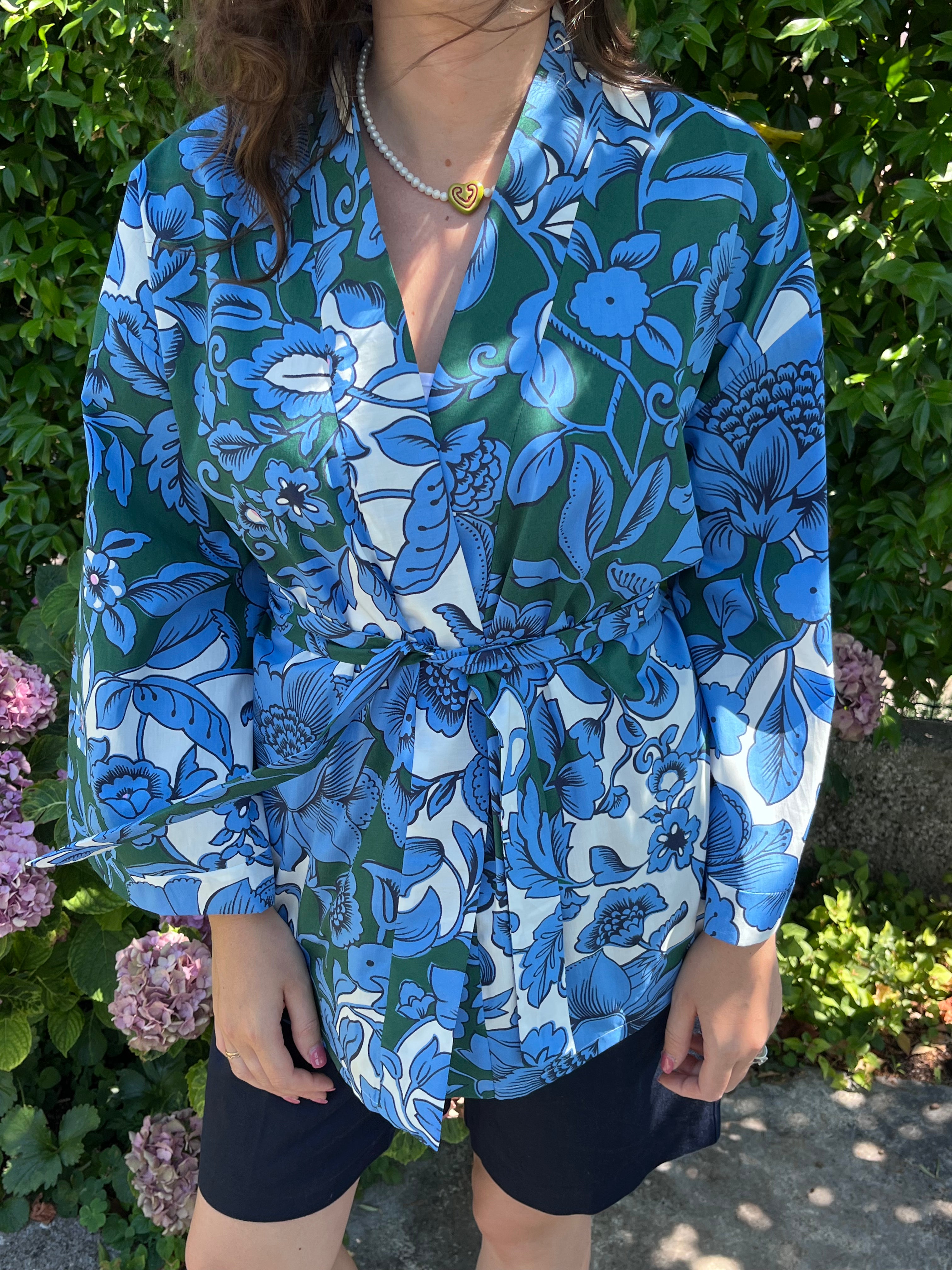 Kimono cotone floreale