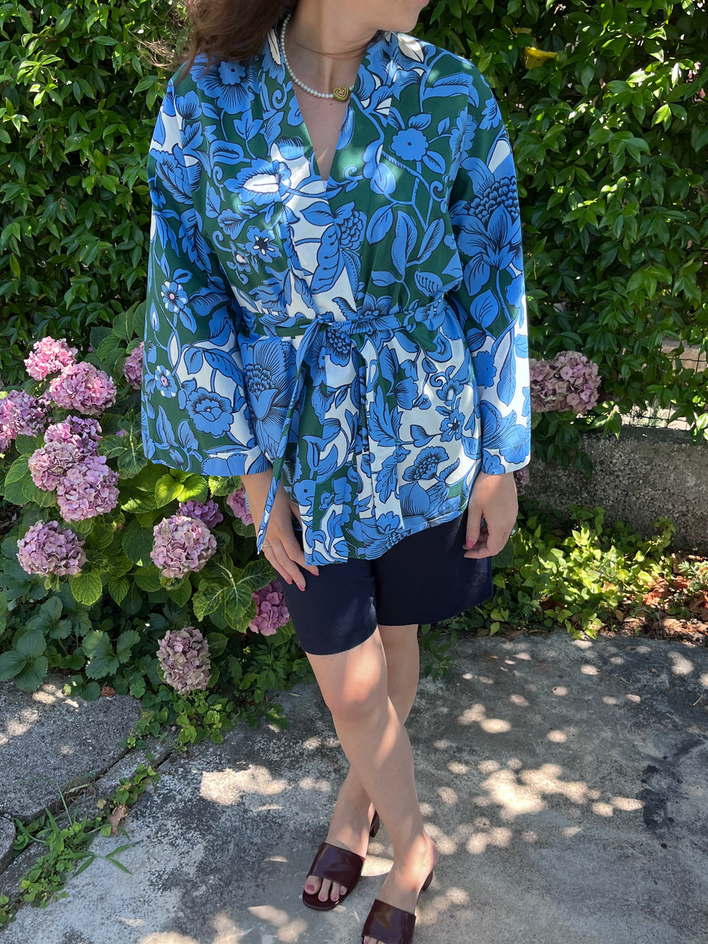 Kimono cotone floreale