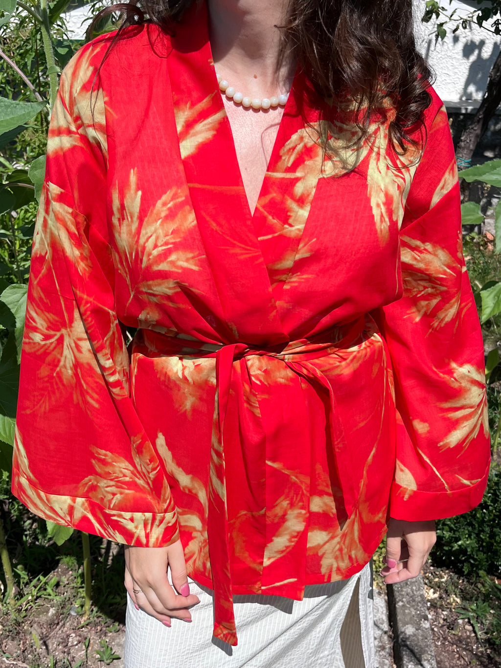 Kimono in cotone palme