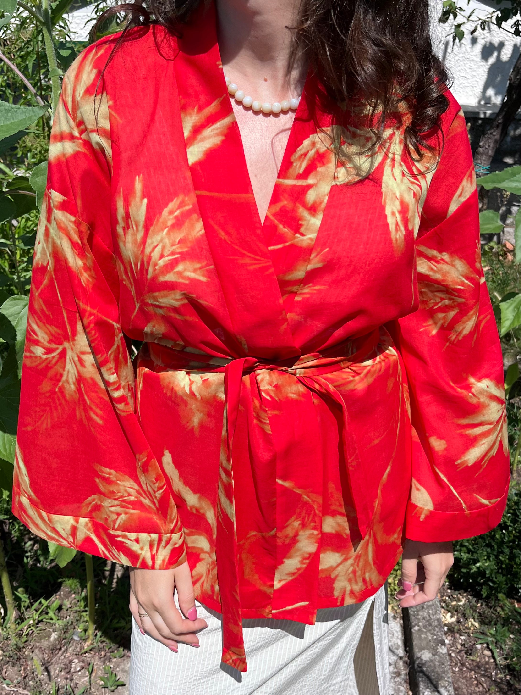 Kimono in cotone palme