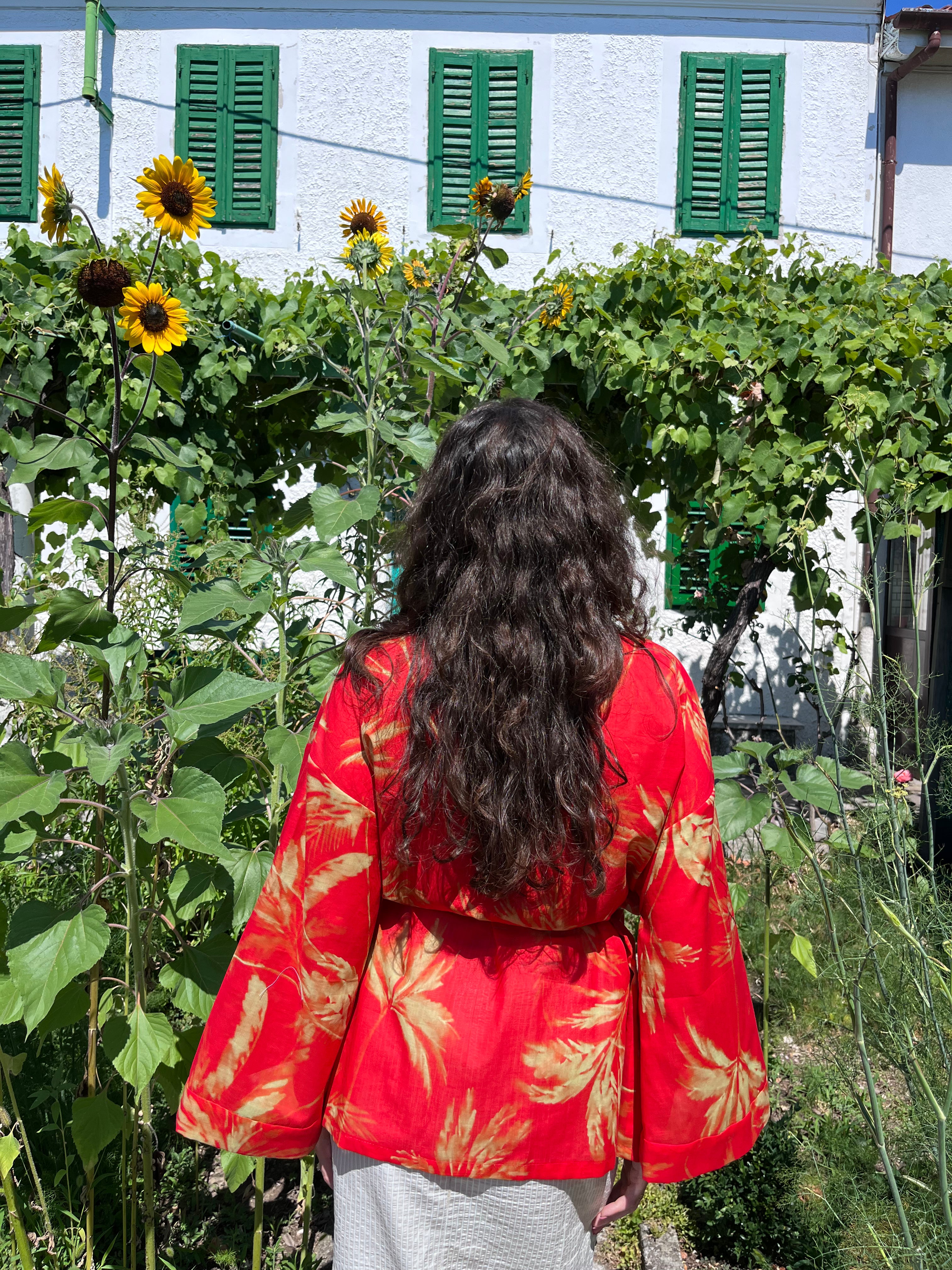 Kimono in cotone palme