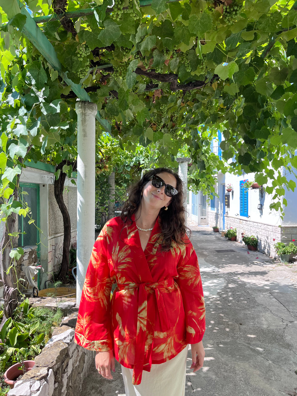 Kimono in cotone palme