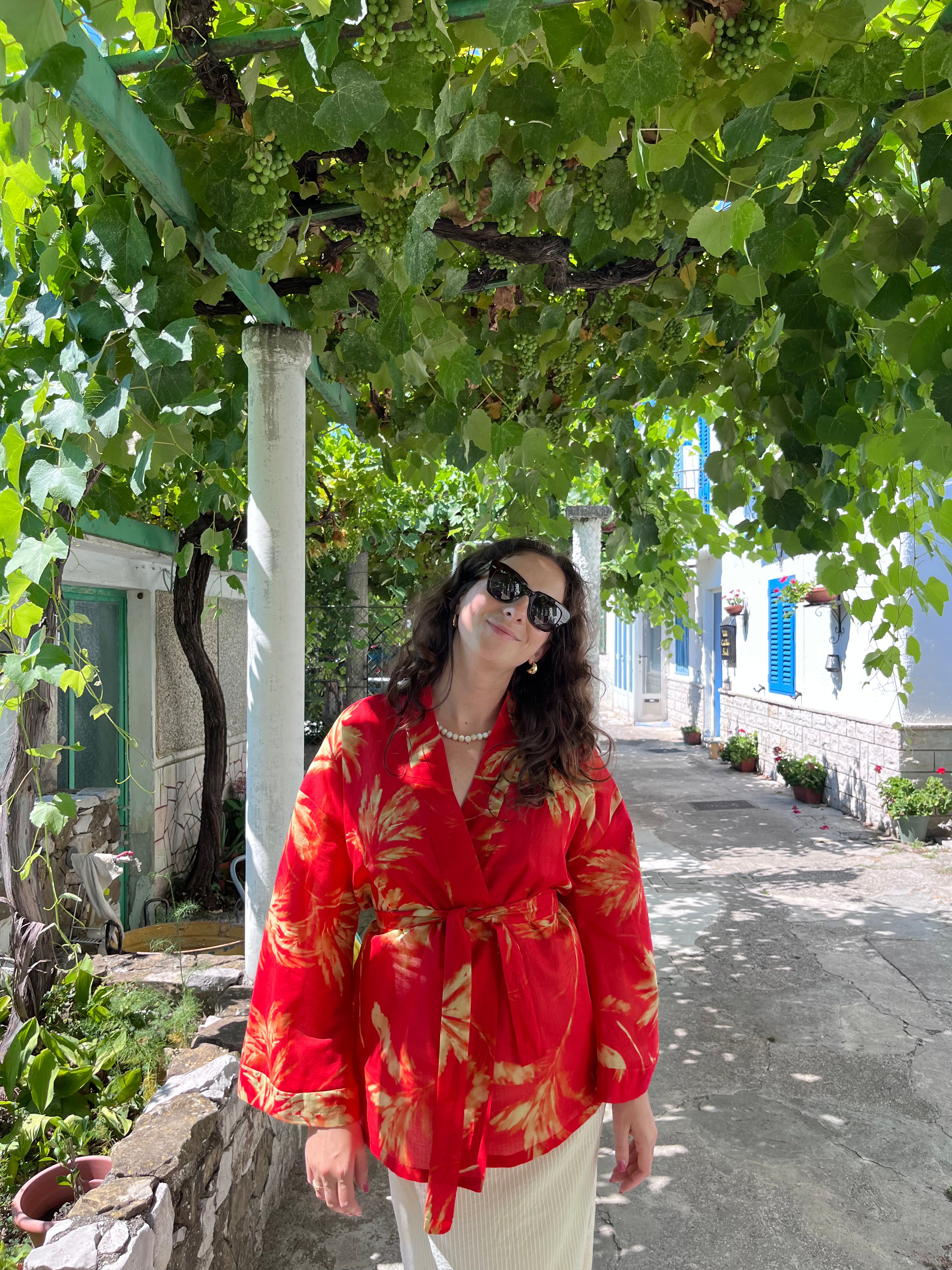 Kimono in cotone palme