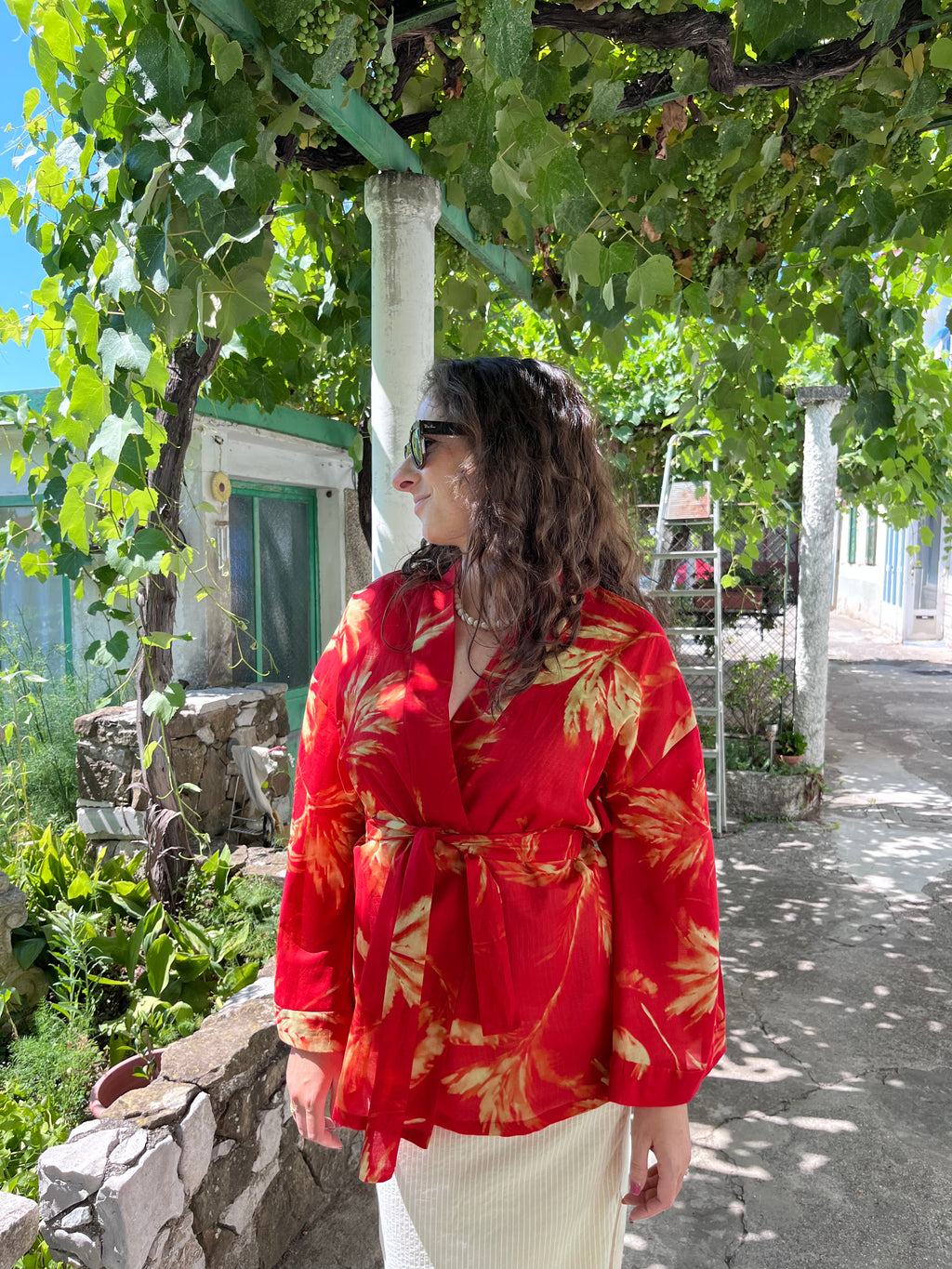 Kimono in cotone palme