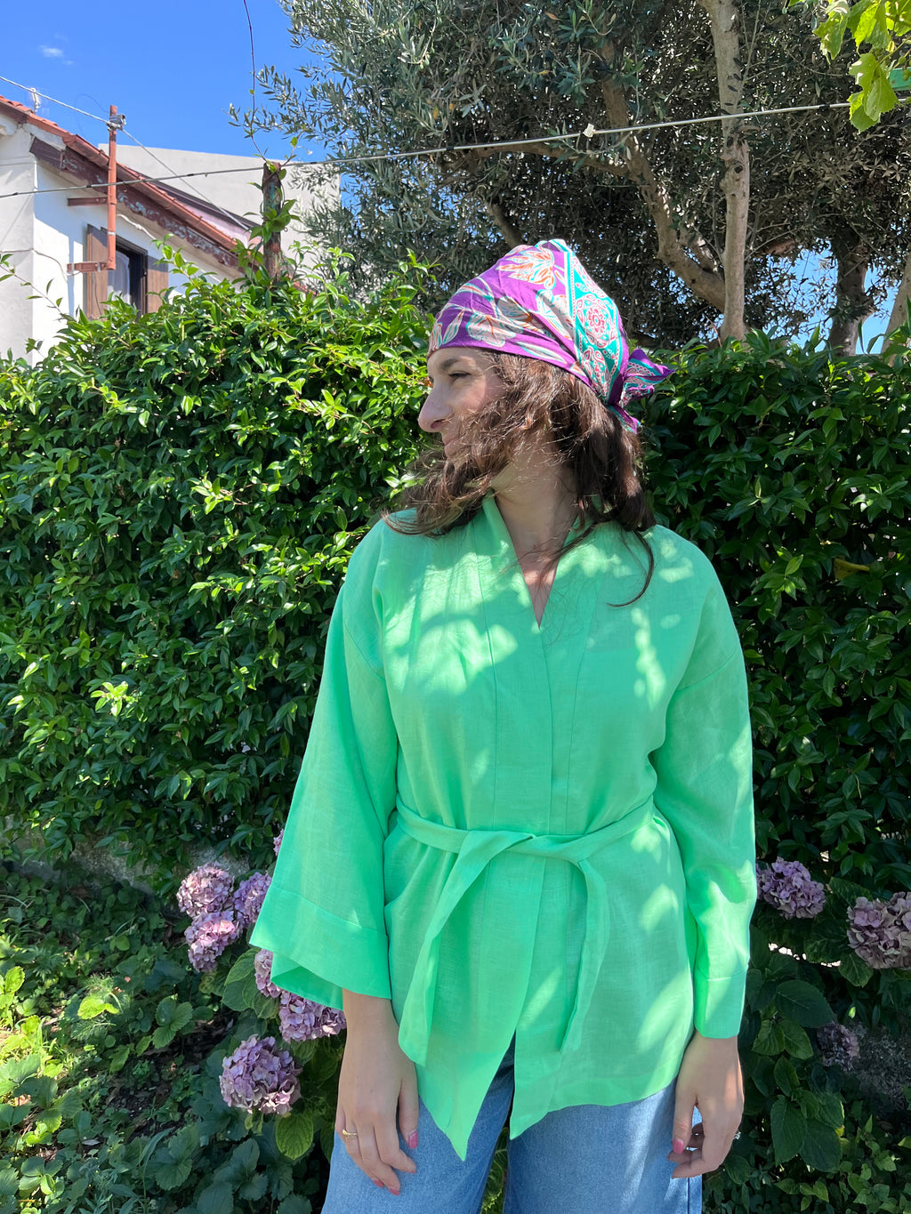 Kimono verde fluo