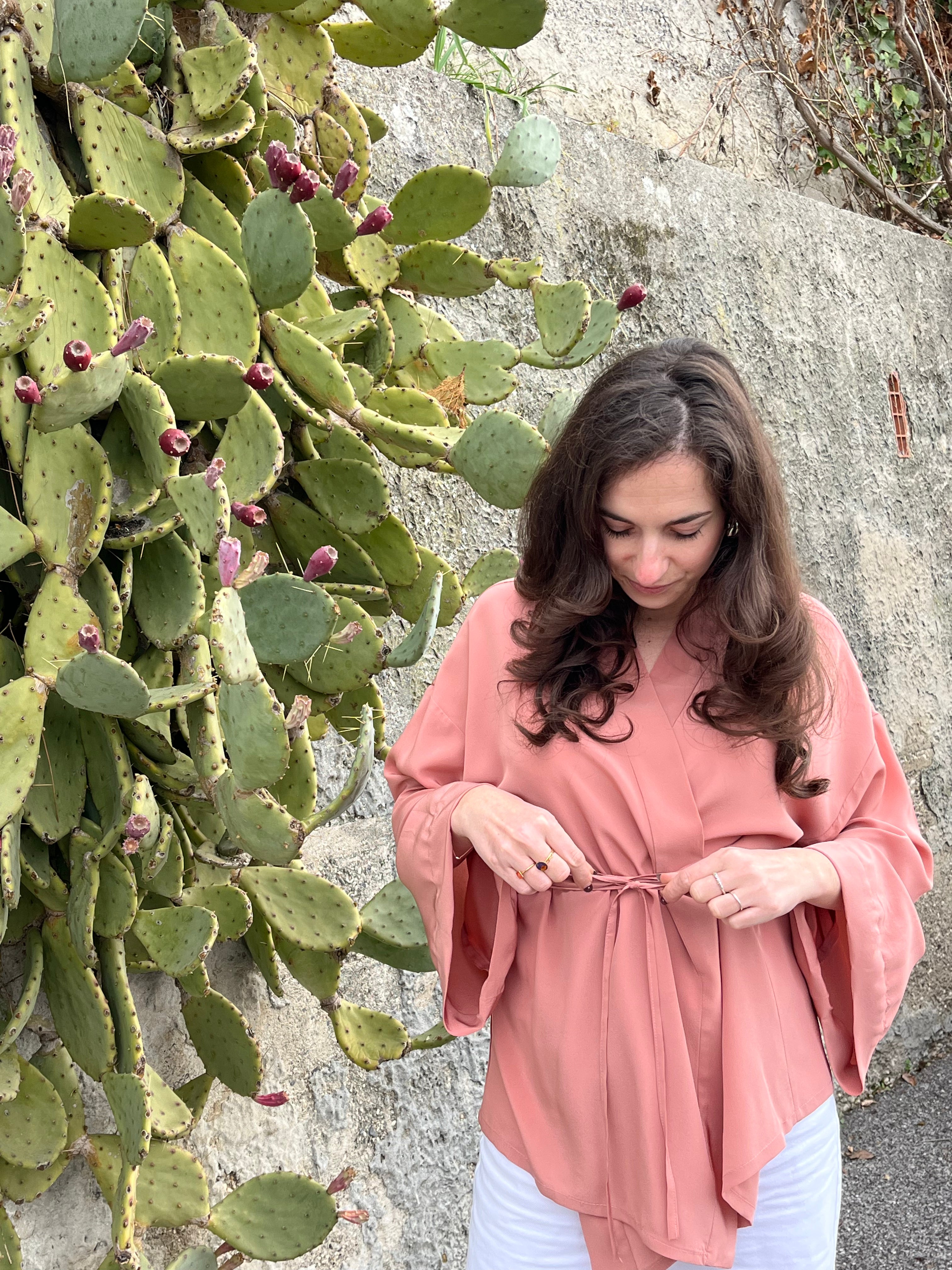 Kimono in seta Primula