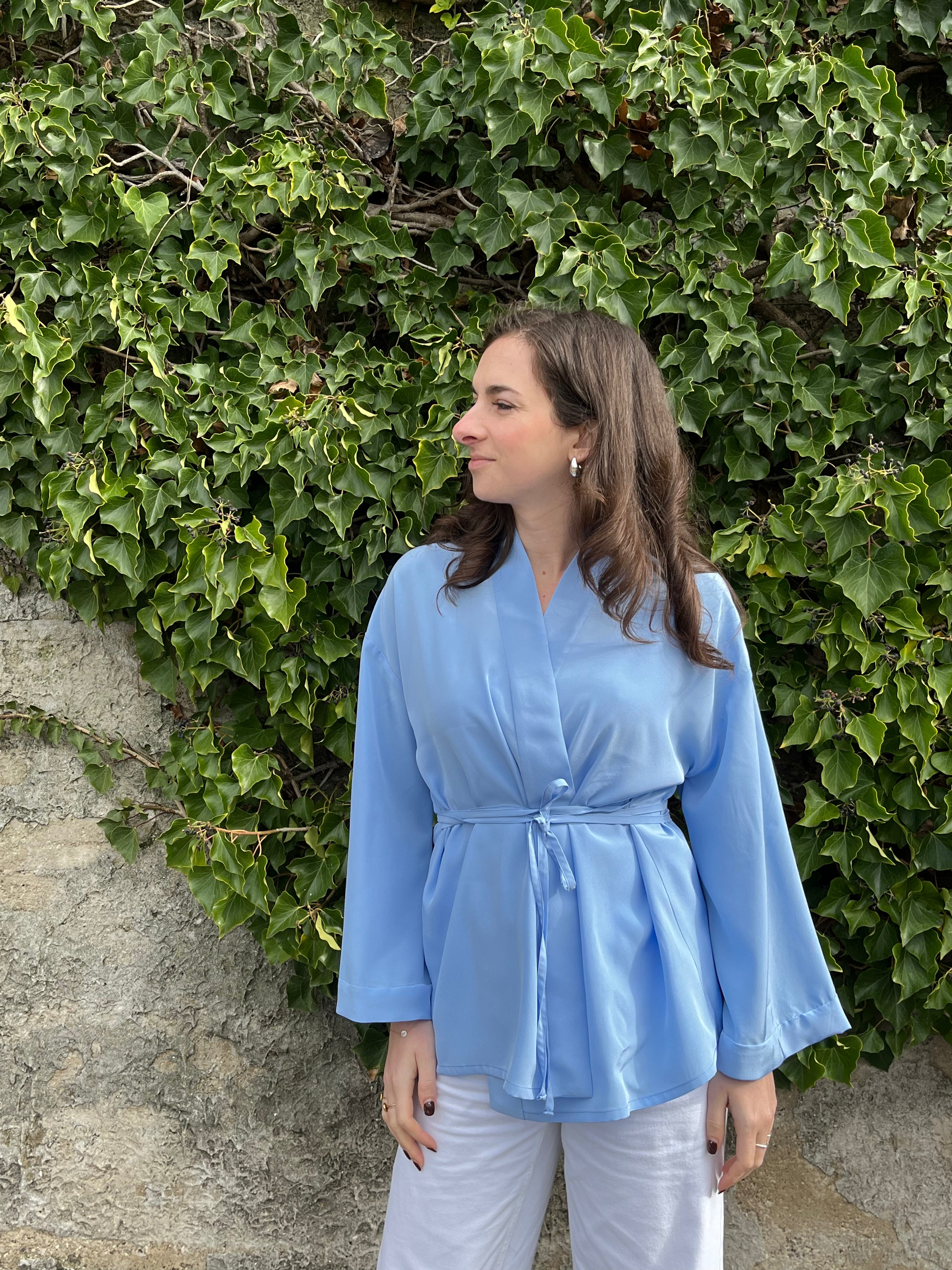 Kimono in seta Polmonaria