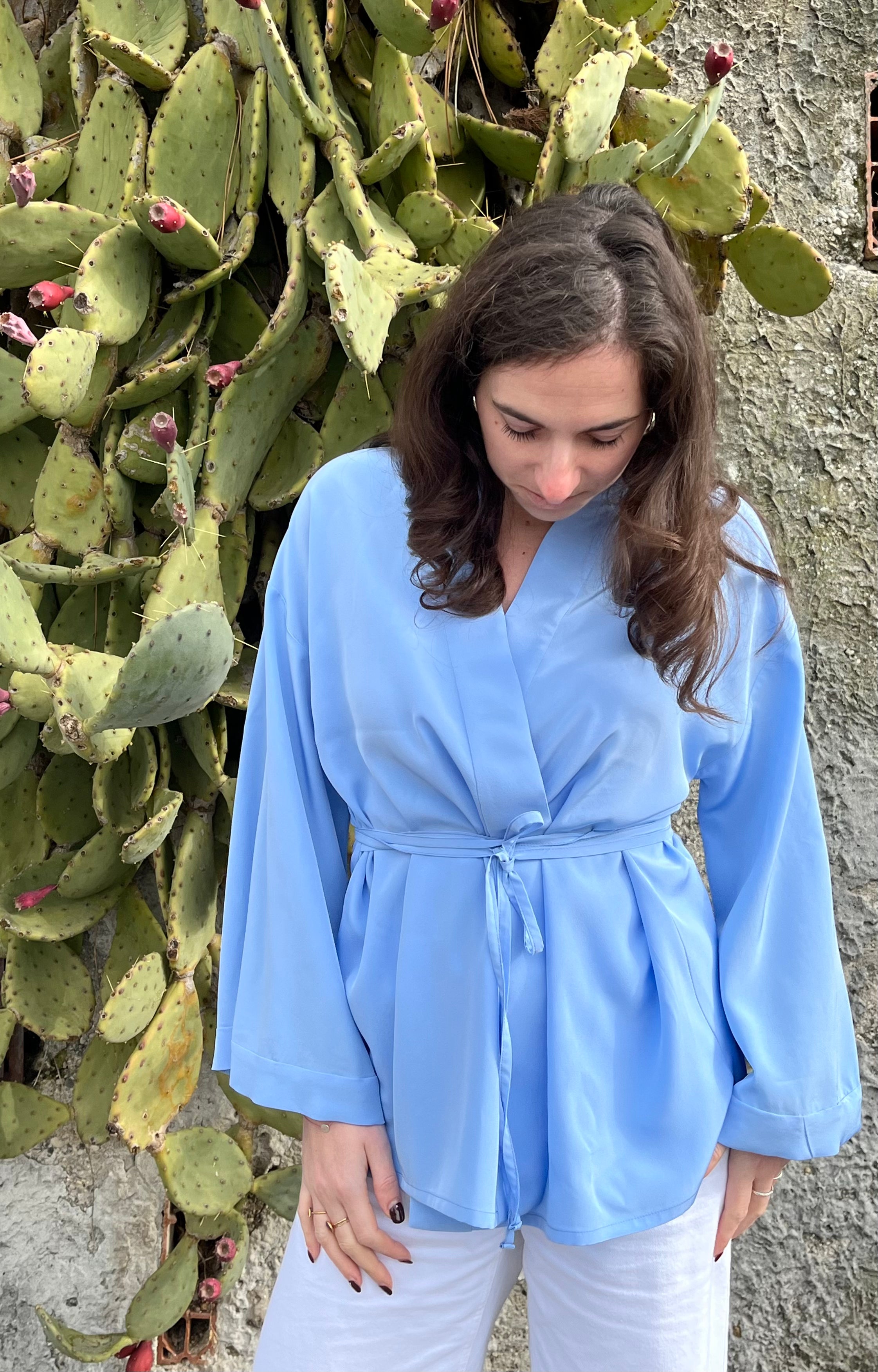 Kimono in seta Polmonaria